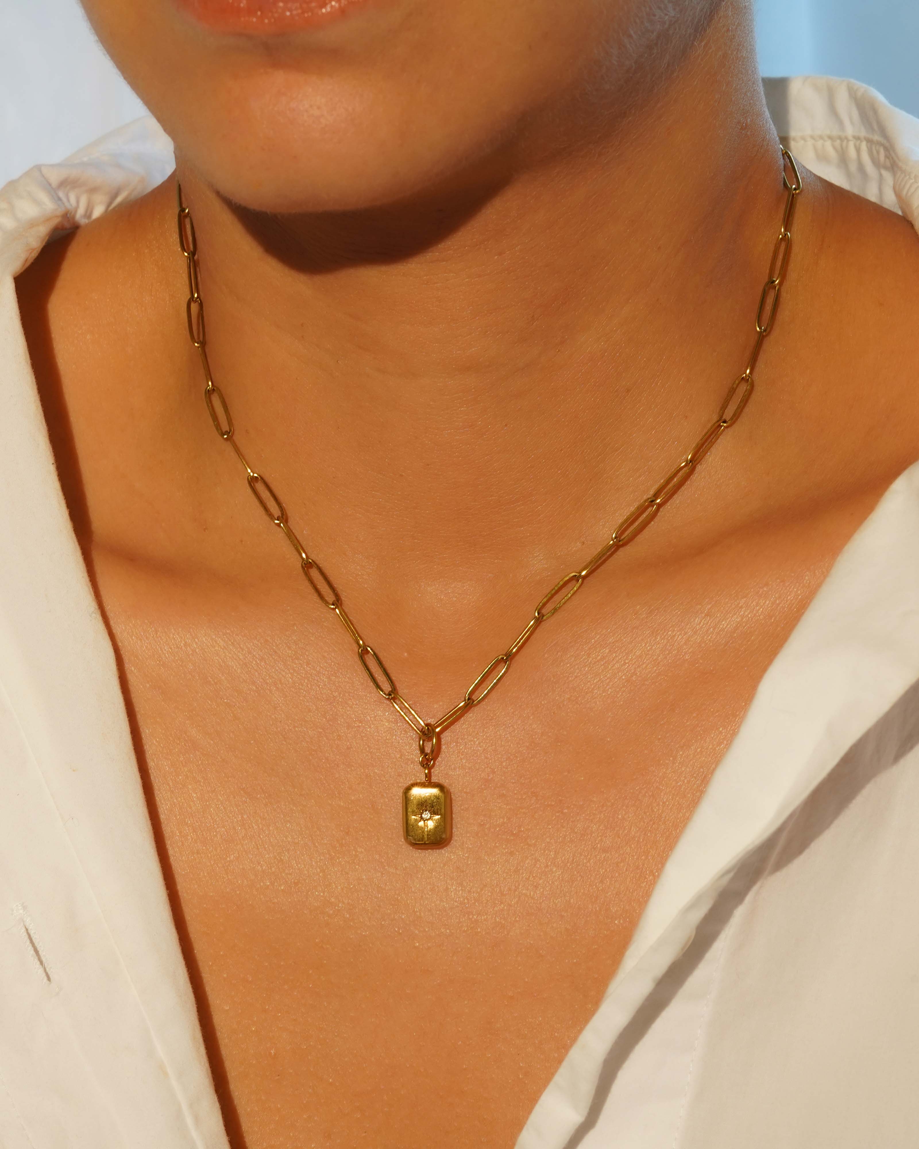 CZ Star Square Charm