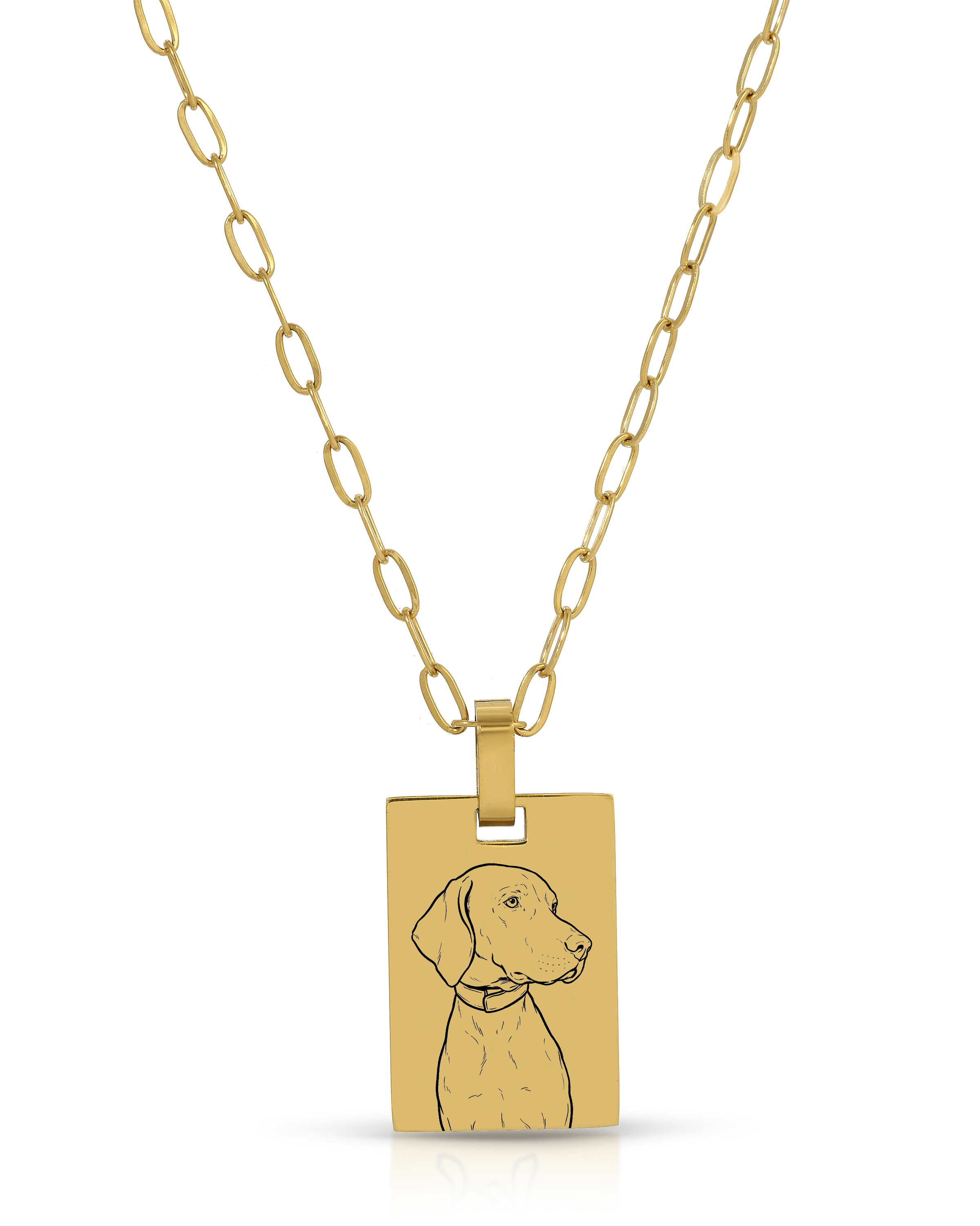 Pet Charm Necklace - Large Rectangle