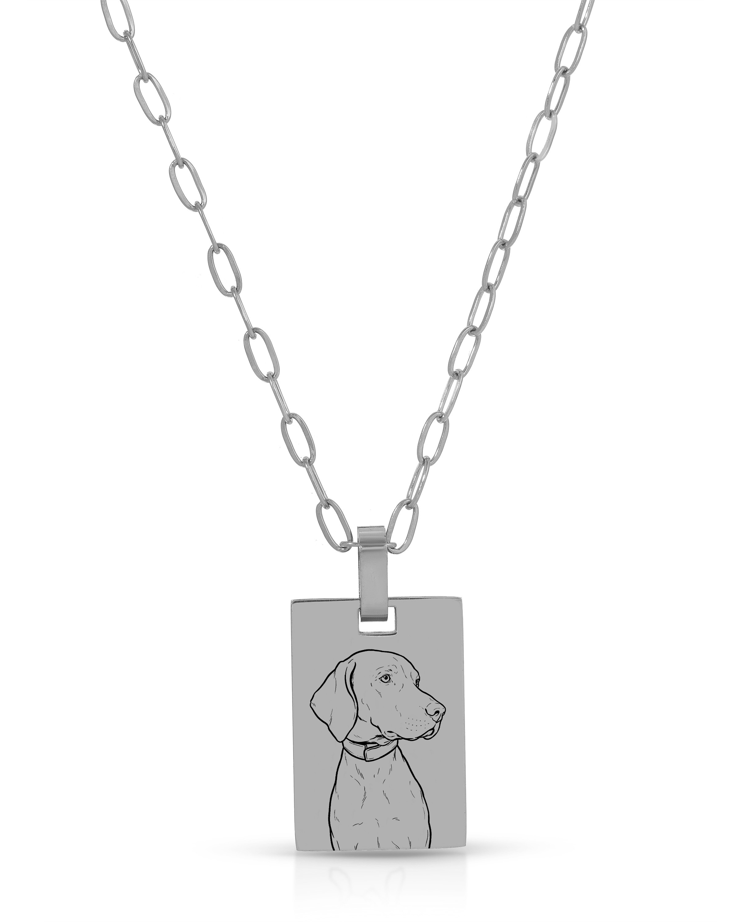 Pet Charm Necklace - Large Rectangle
