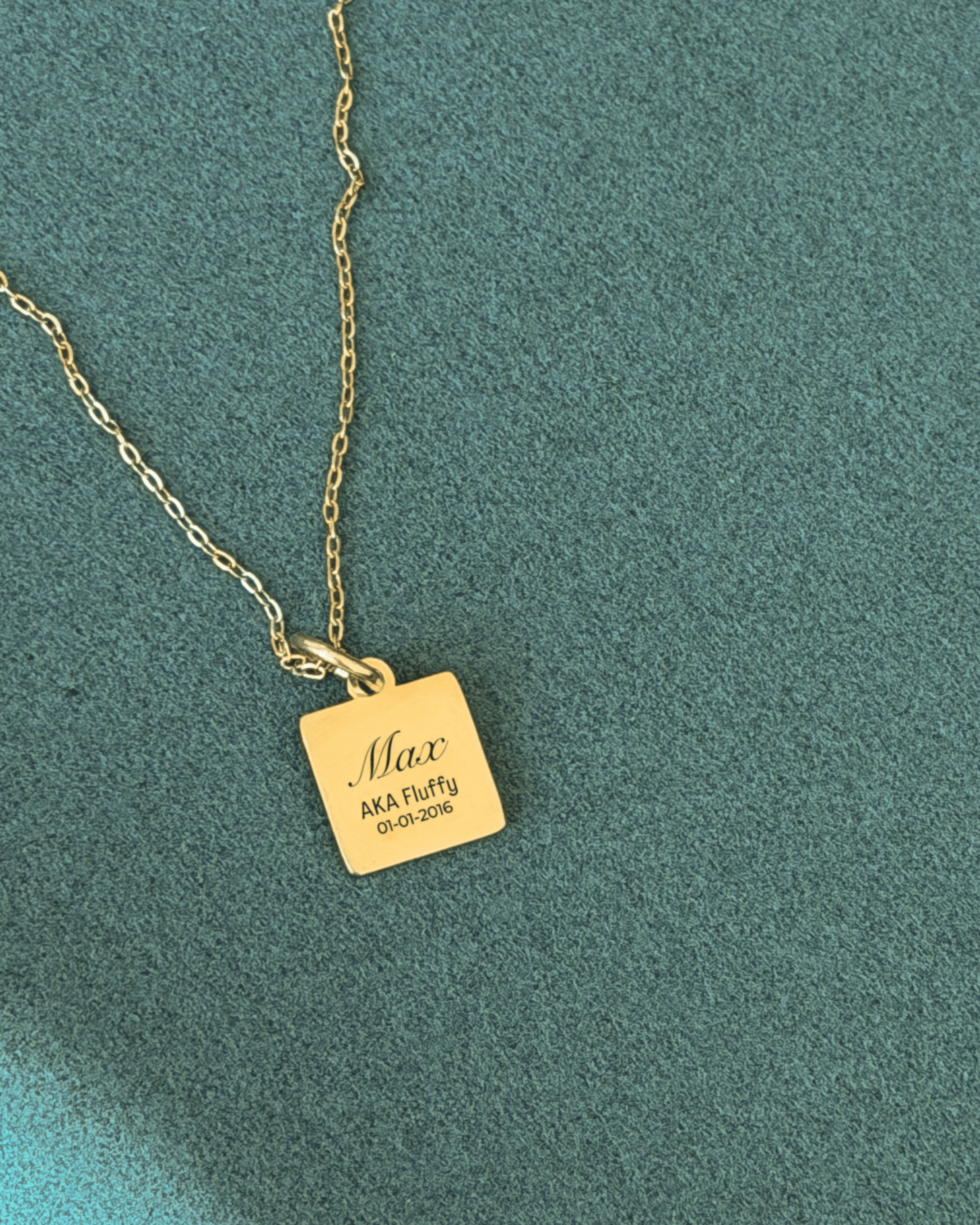 Pet Charm Necklace - Small Square