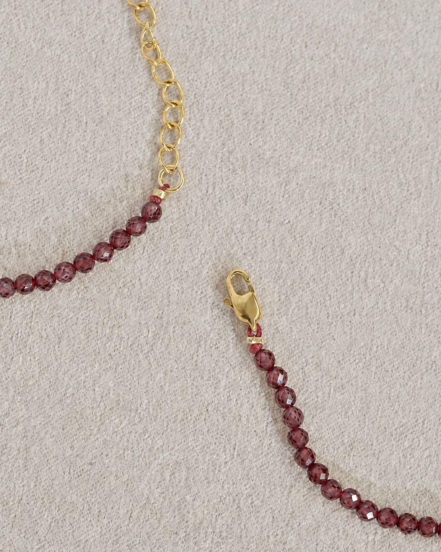 Garnet 3mm Necklace