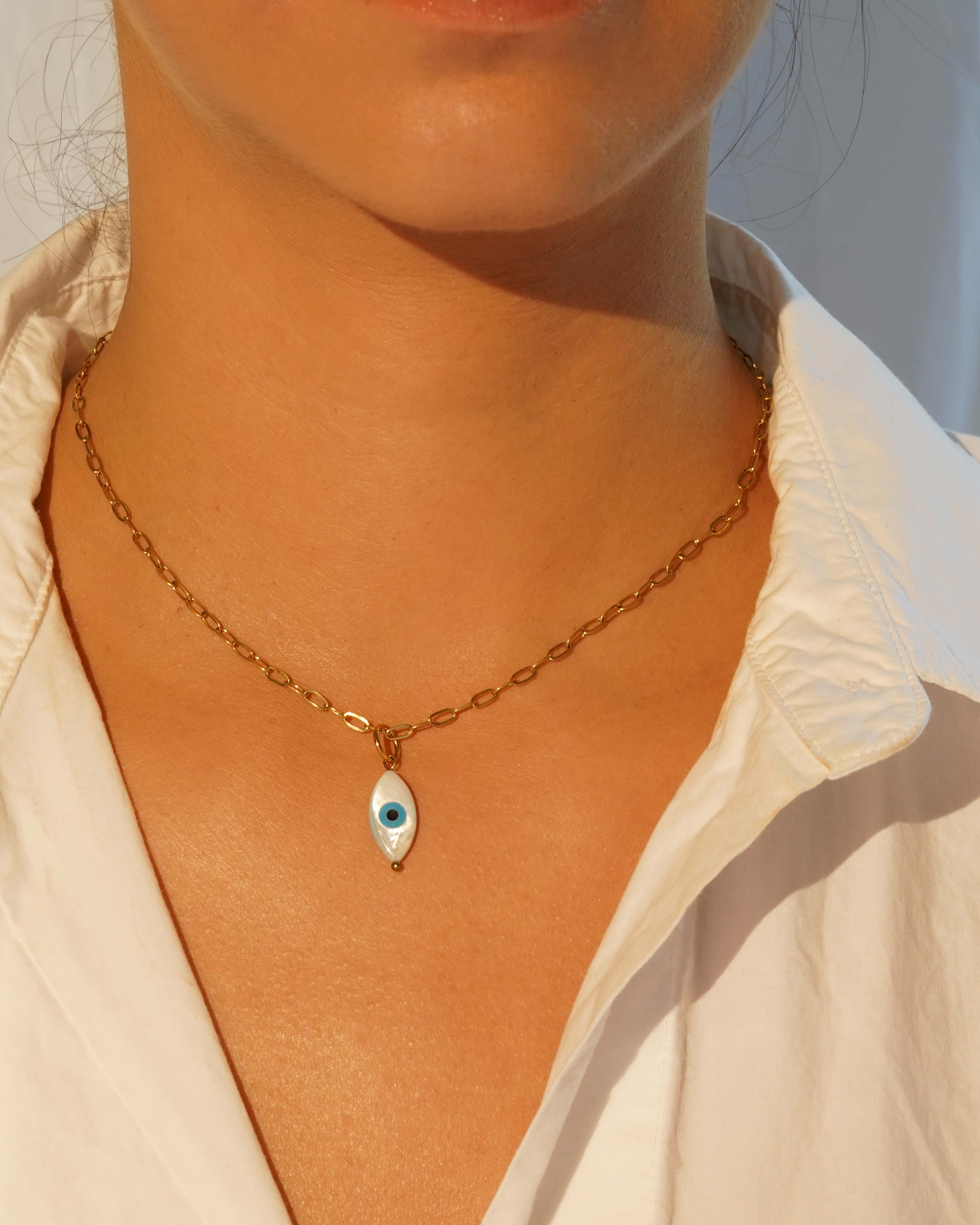 Large Marquise Evil Eye Charm