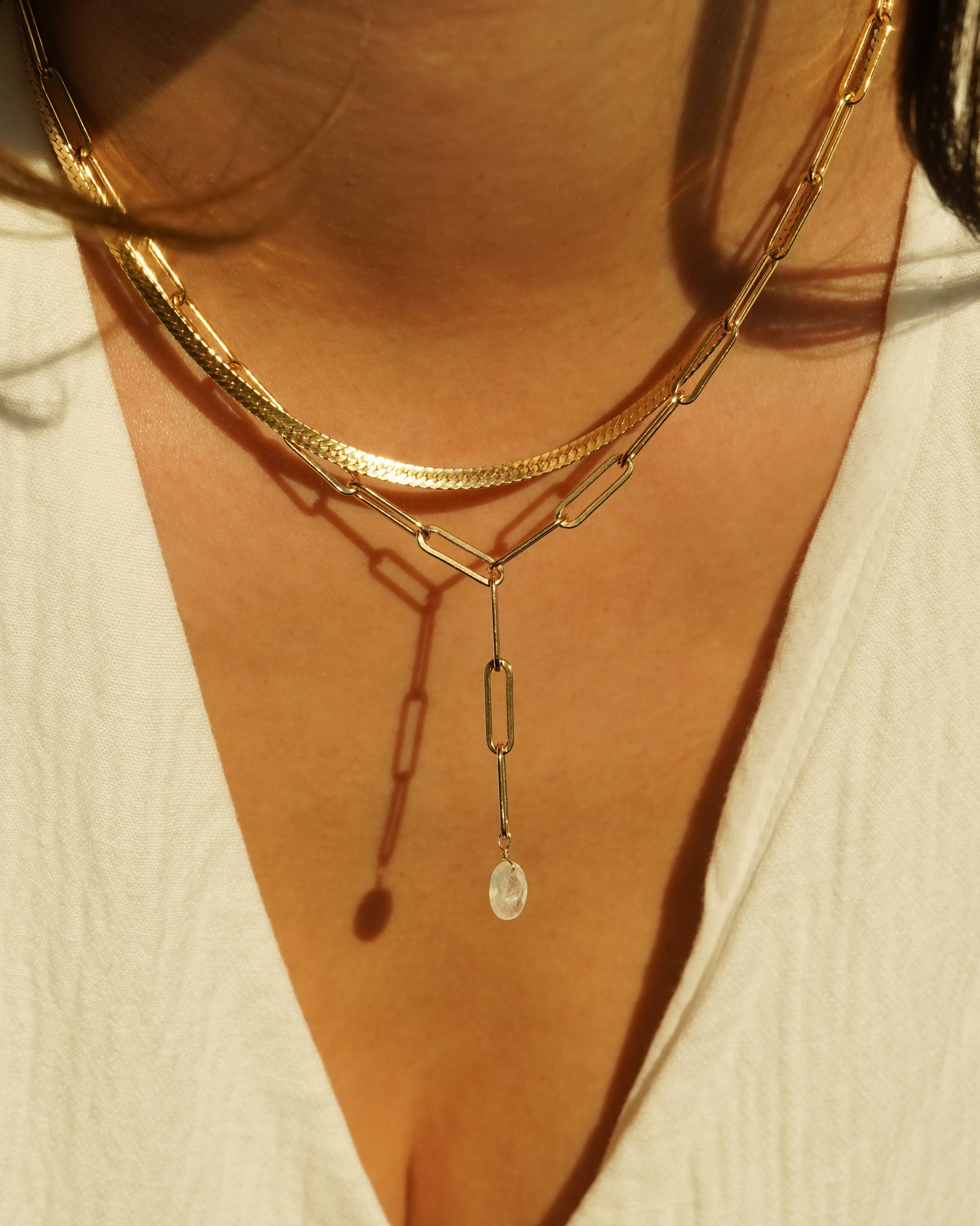 Peryn Moss Amethyst Lariat Necklace