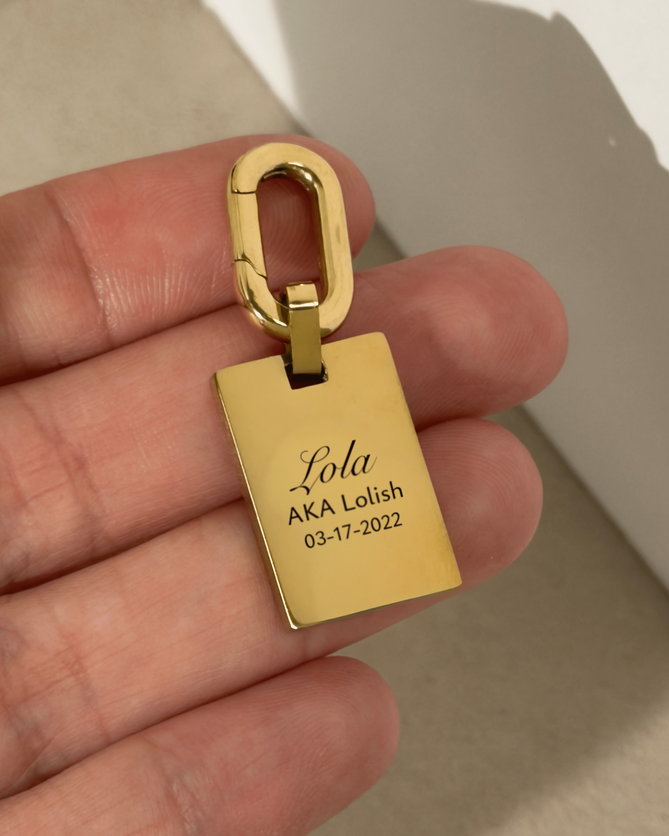 Pet Bag Charm or Keychain Large Rectangle