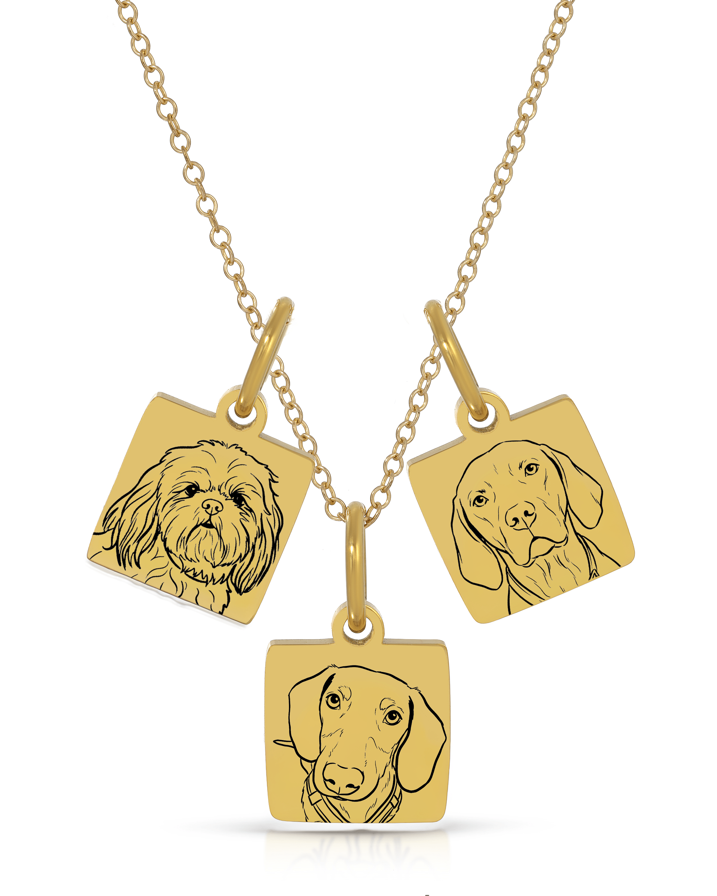 Pet Charm Necklace - Small Square