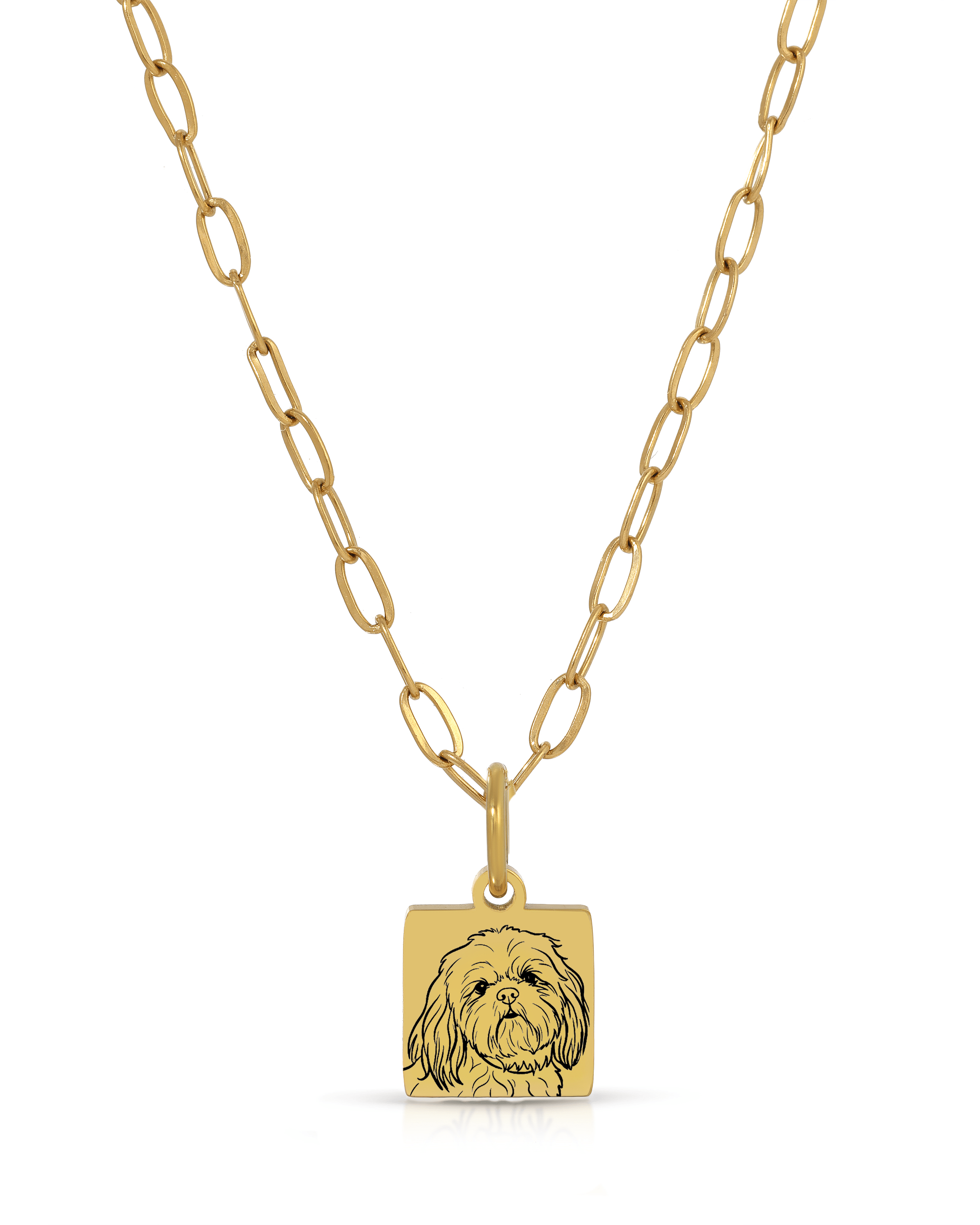 Pet Charm Necklace - Small Square