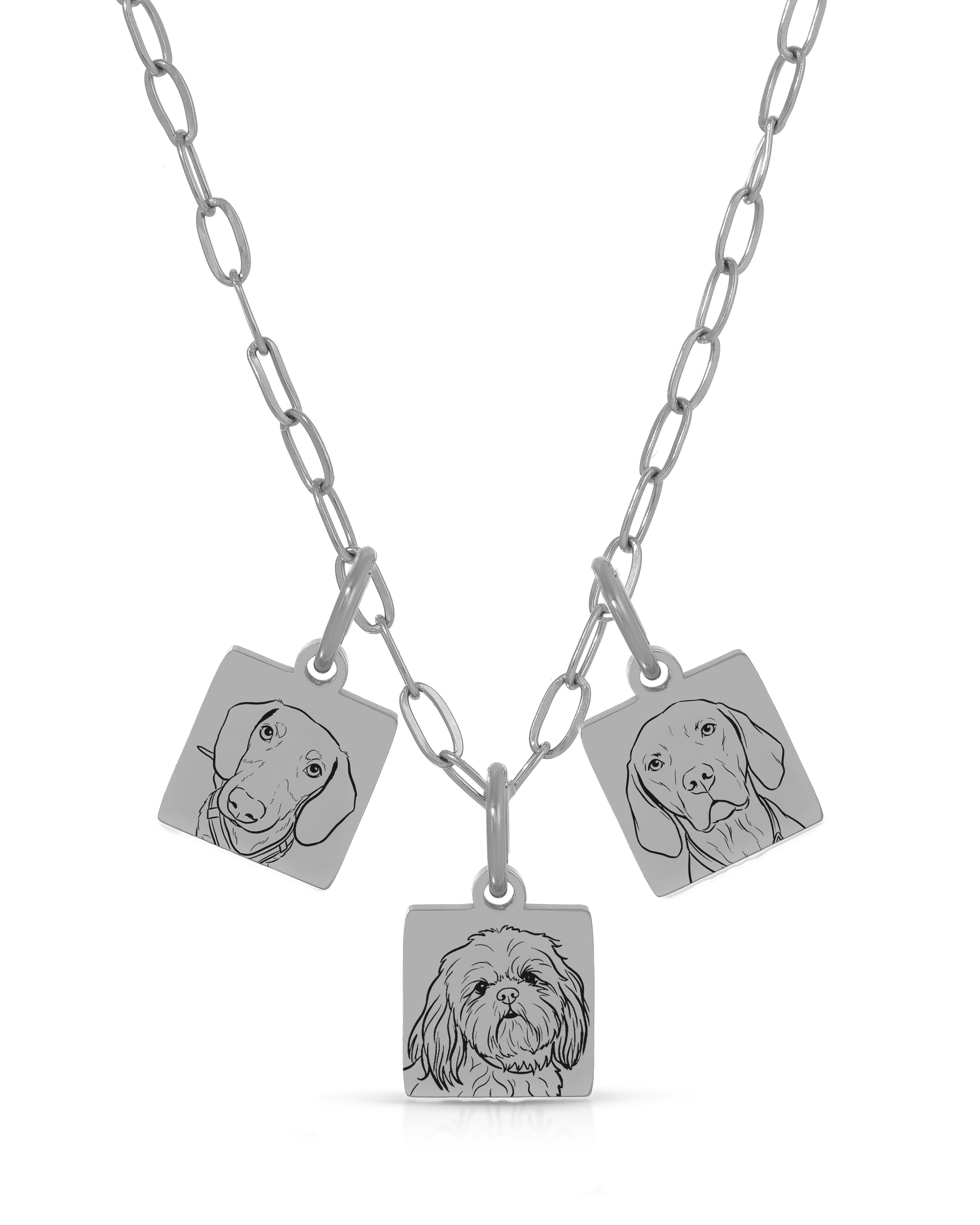 Pet Charm Necklace - Small Square