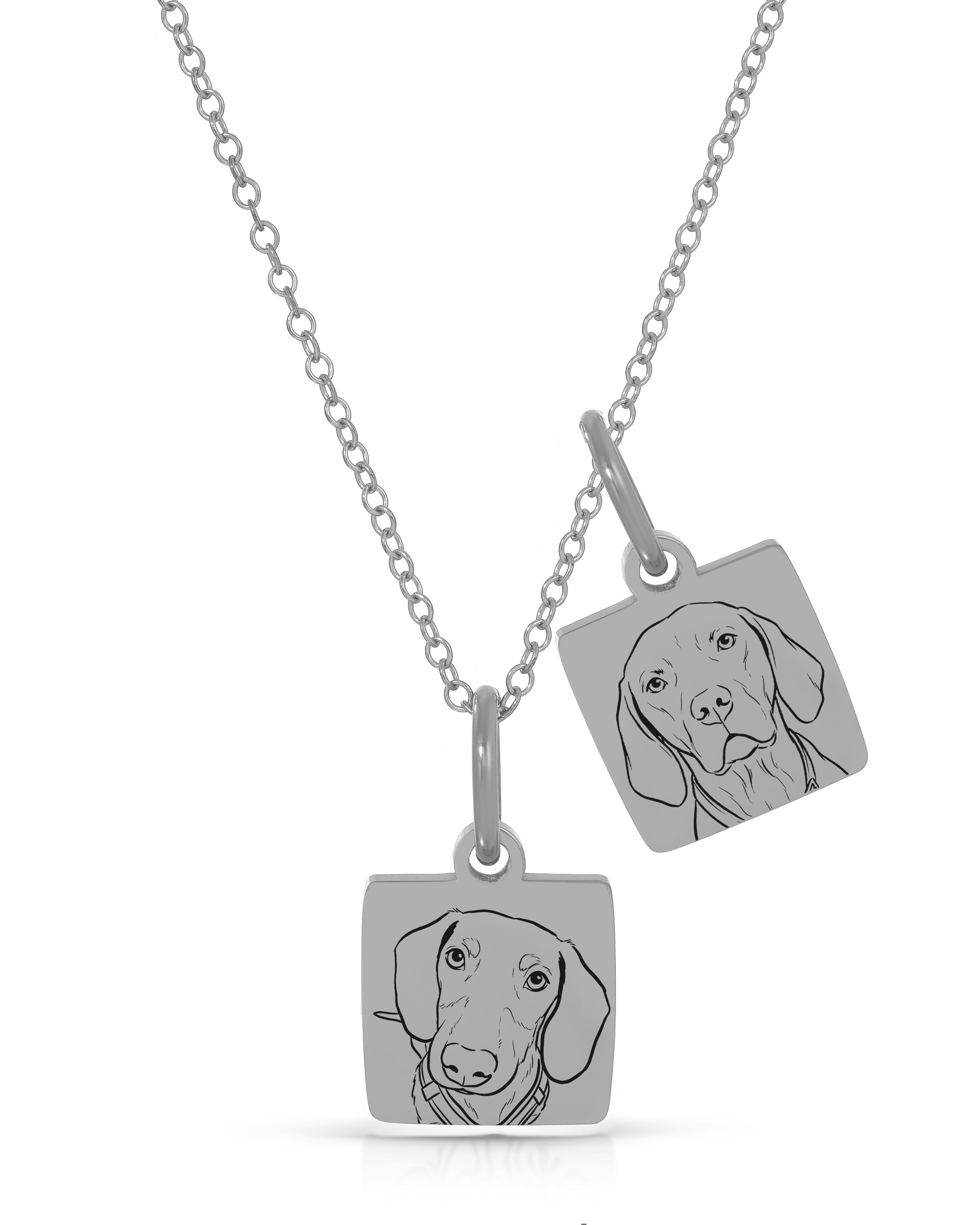 Pet Charm Necklace - Small Square