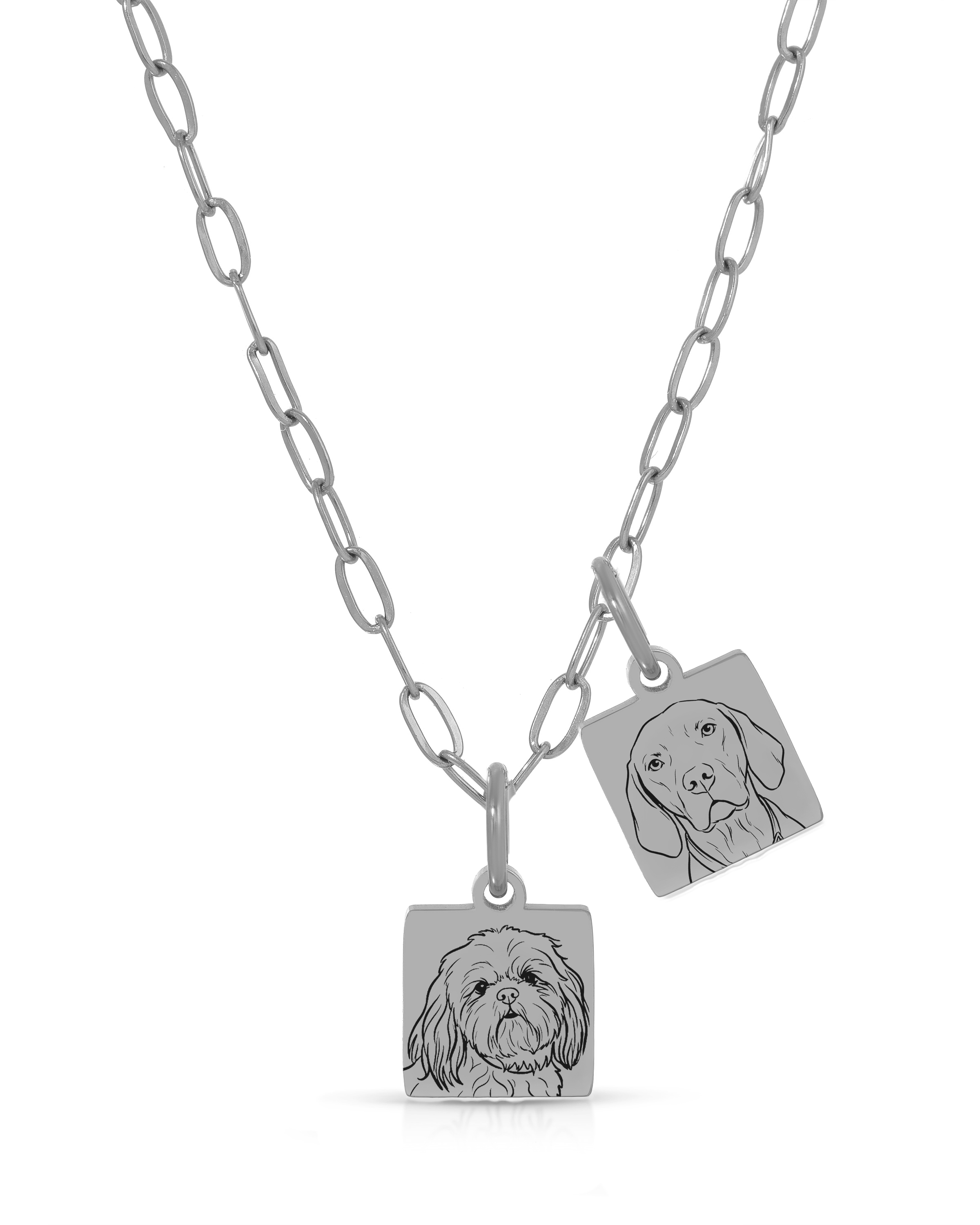Pet Charm Necklace - Small Square