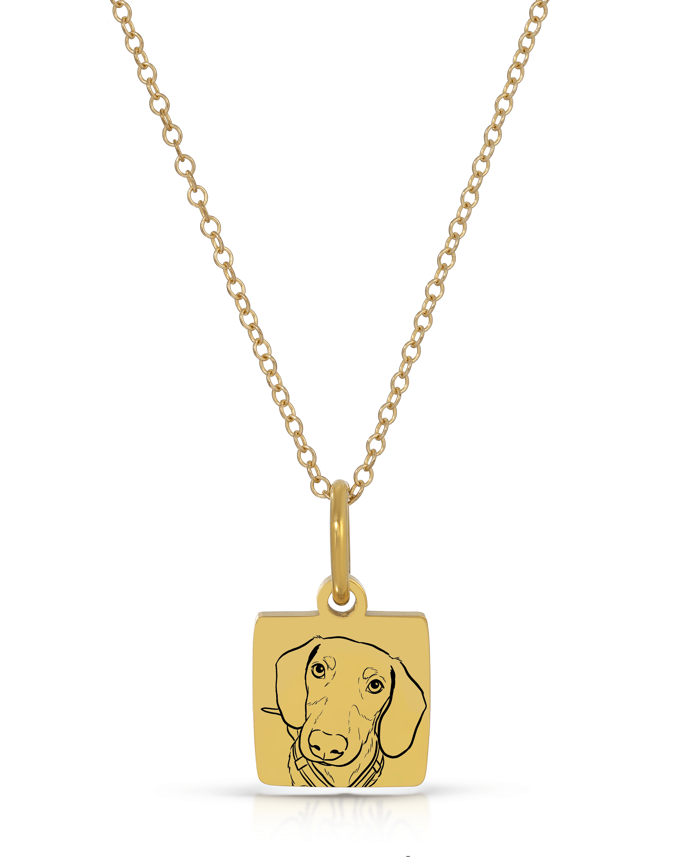 Pet Charm Necklace - Small Square