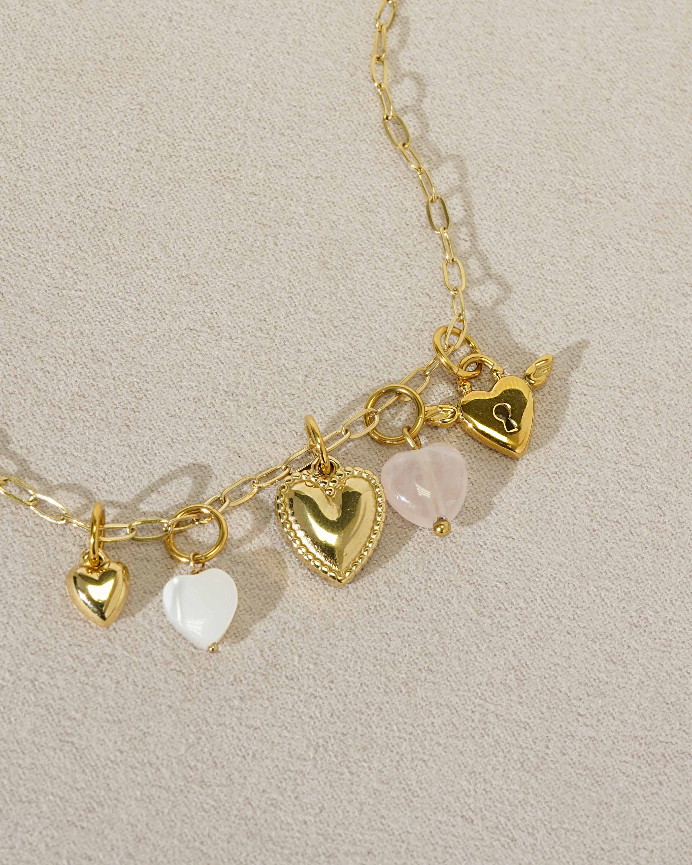 Rose Quartz Heart Charm