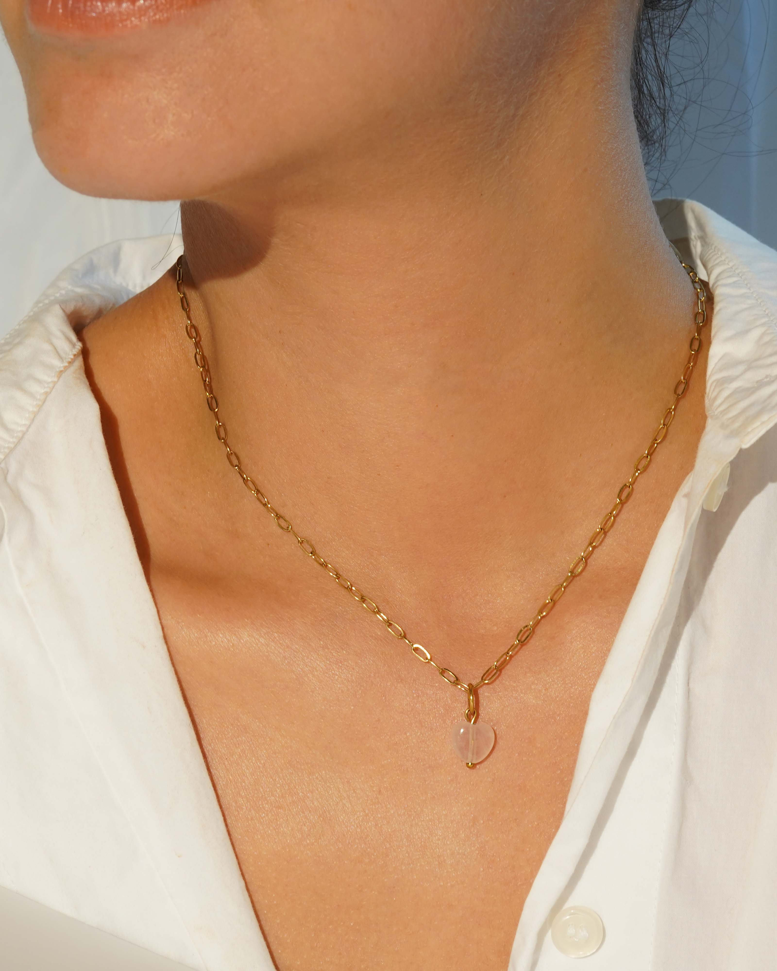 Rose Quartz Heart Charm