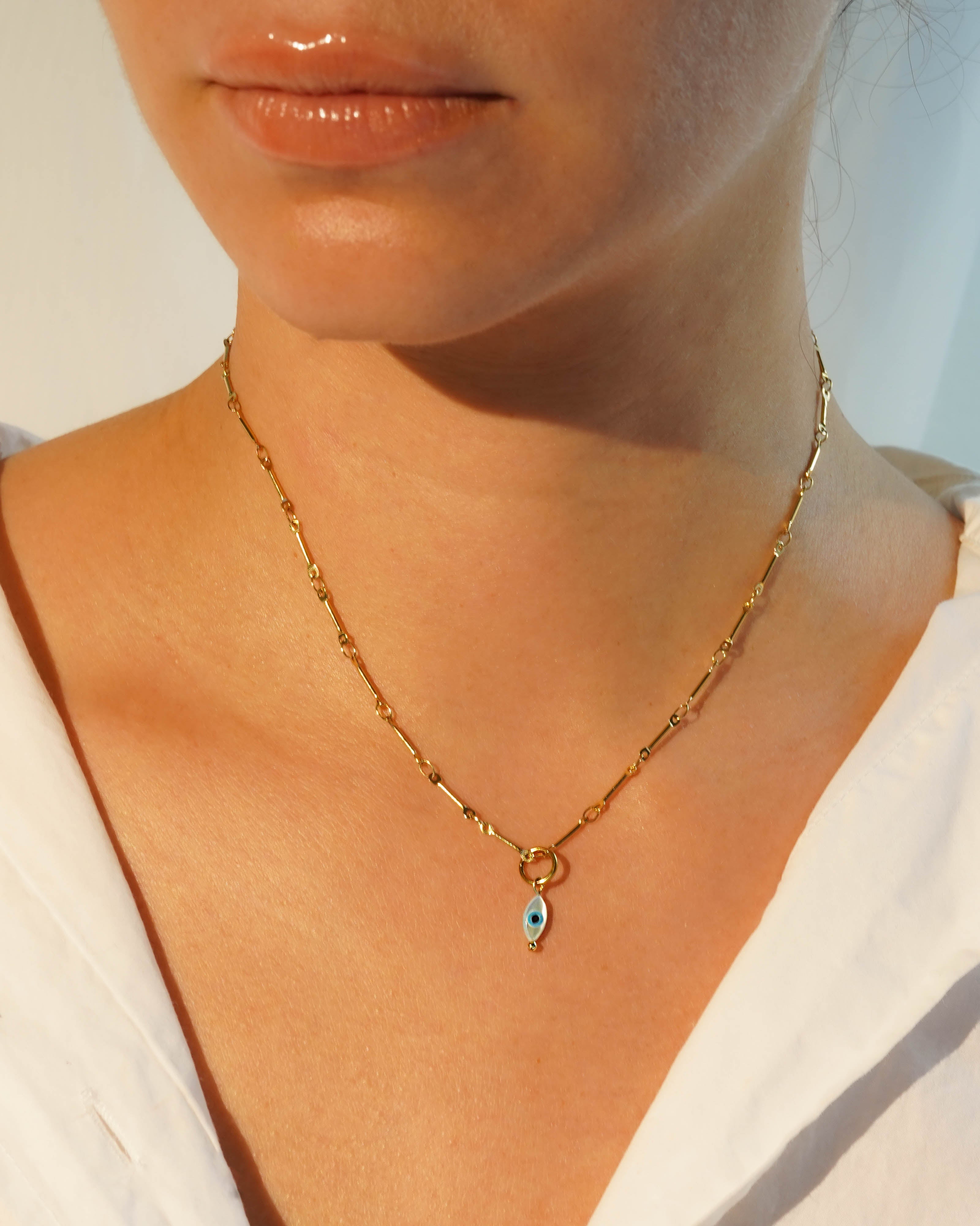 Small Marquise Evil Eye Charm