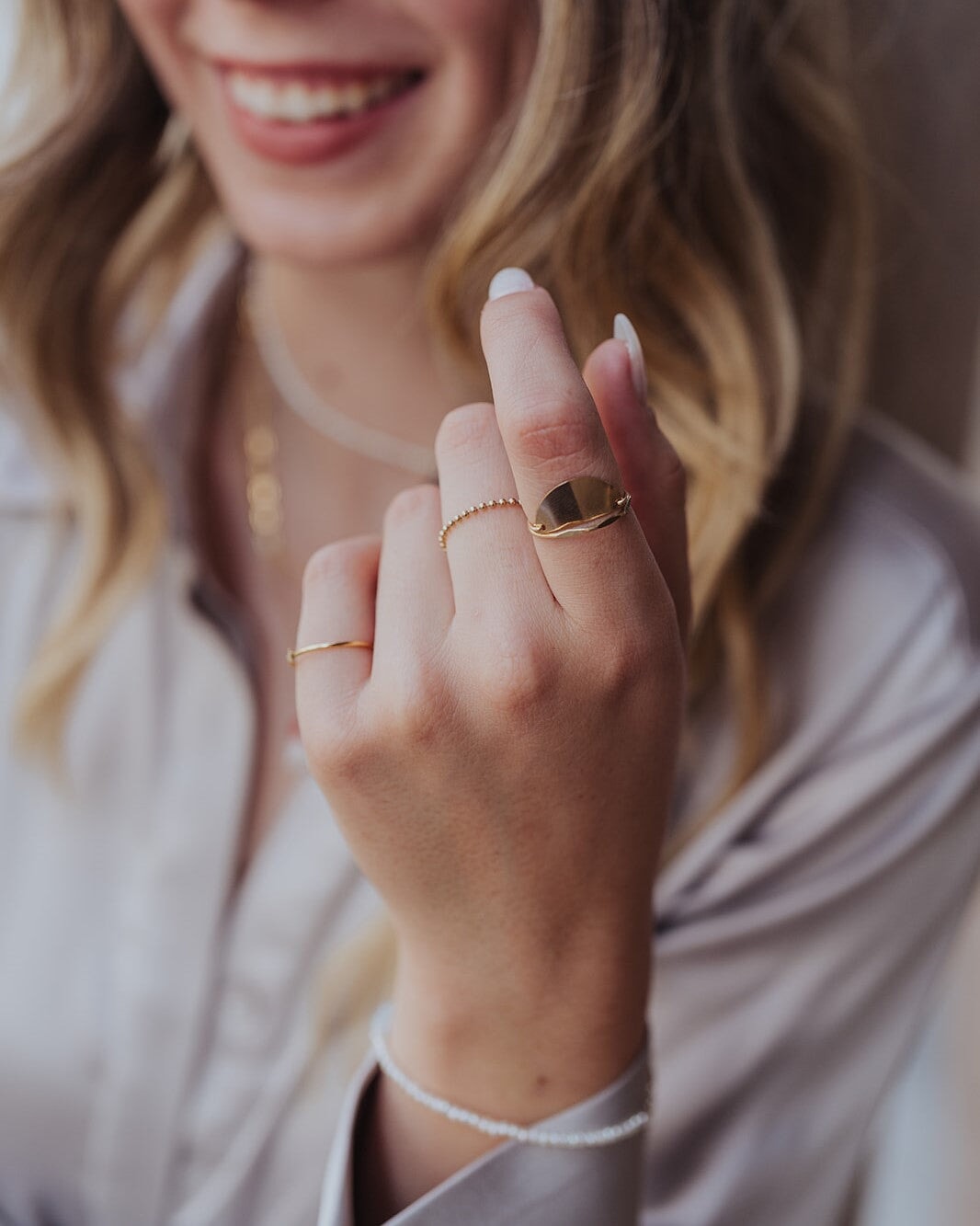 Beaded Soft Chain Ring