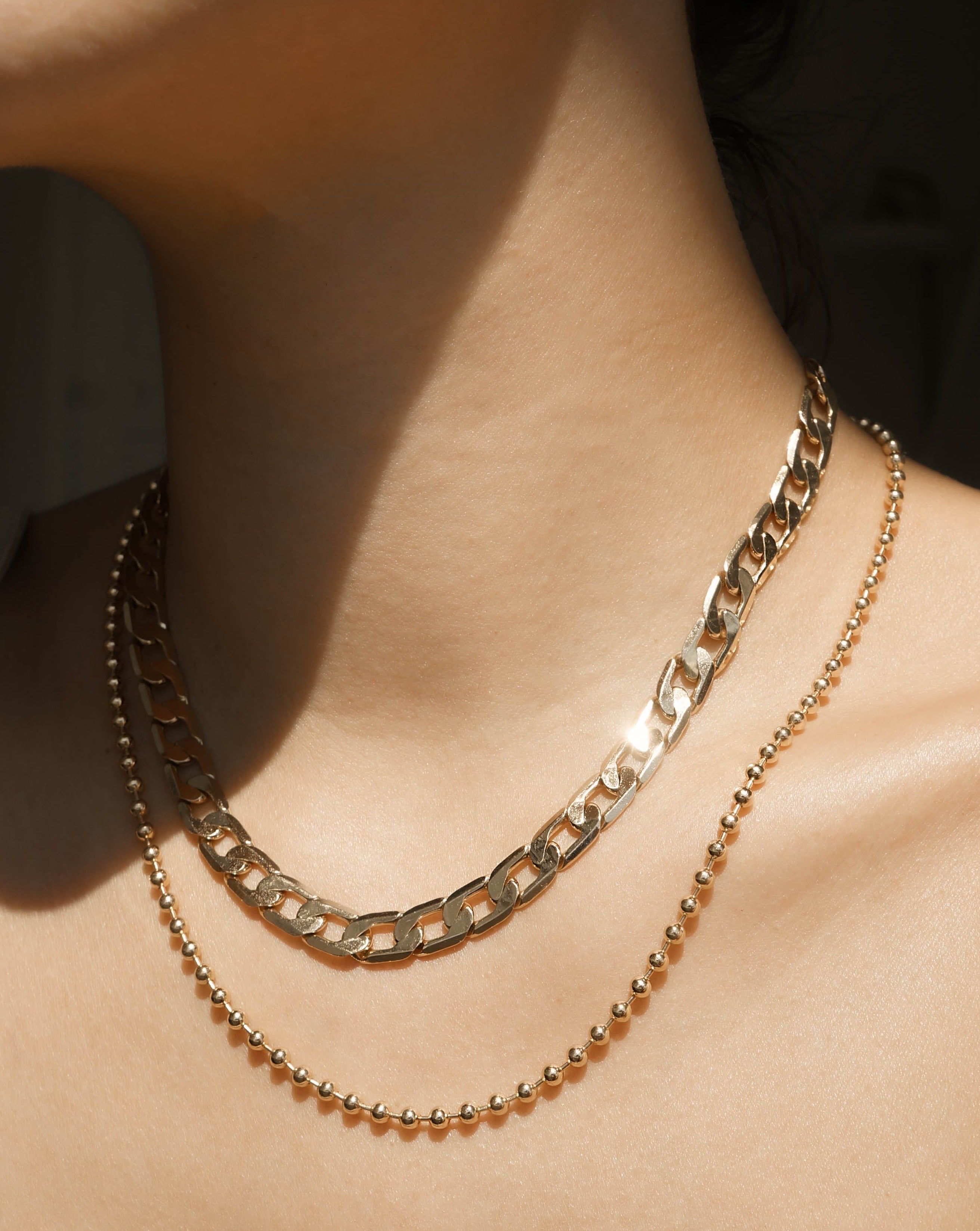 Circul Necklace by KOZAKH. An 18 inch long necklace in 18k Gold Bonded with anti-tarnish treatment, featuring 3mm round links.