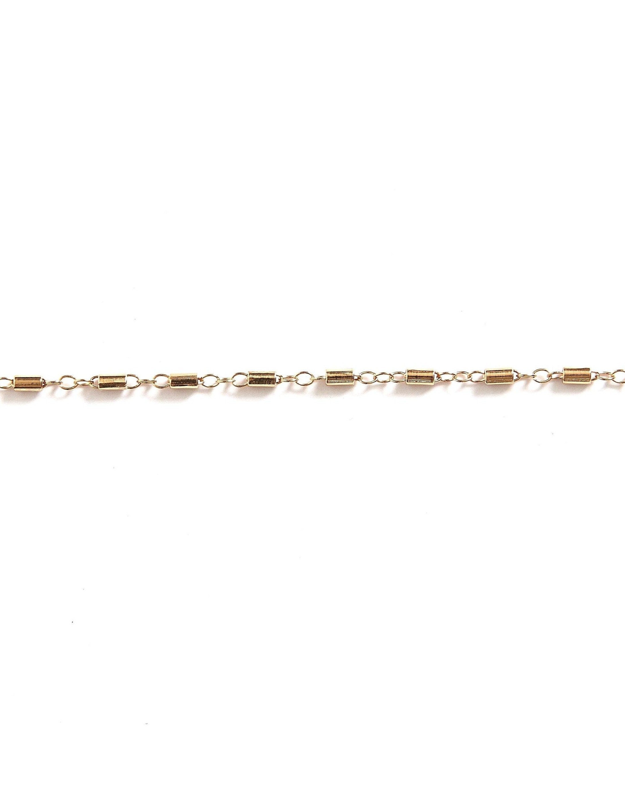 Cyla Choker by KOZAKH. A 12 to 14 inch adjustable length, tube chain choker necklace, crafted in 14K Gold Filled.
