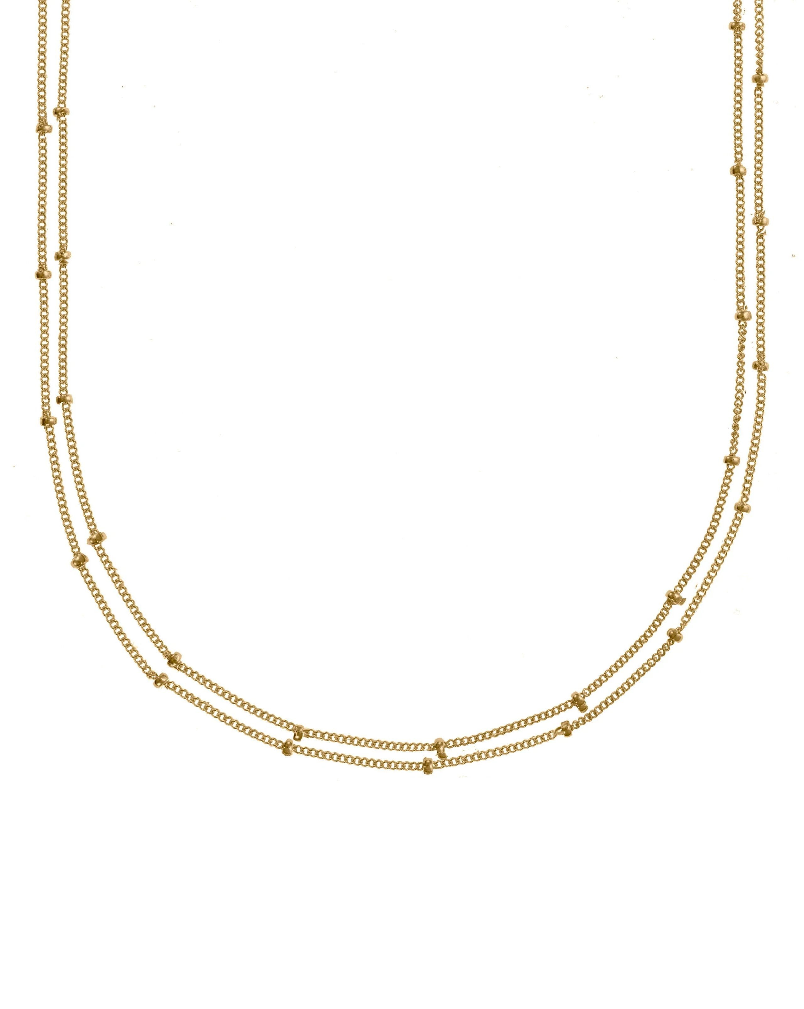 Galas Choker by KOZAKH. A 14 to 16 inch adjustable length double chain style choker necklace in 14K Gold Filled.
