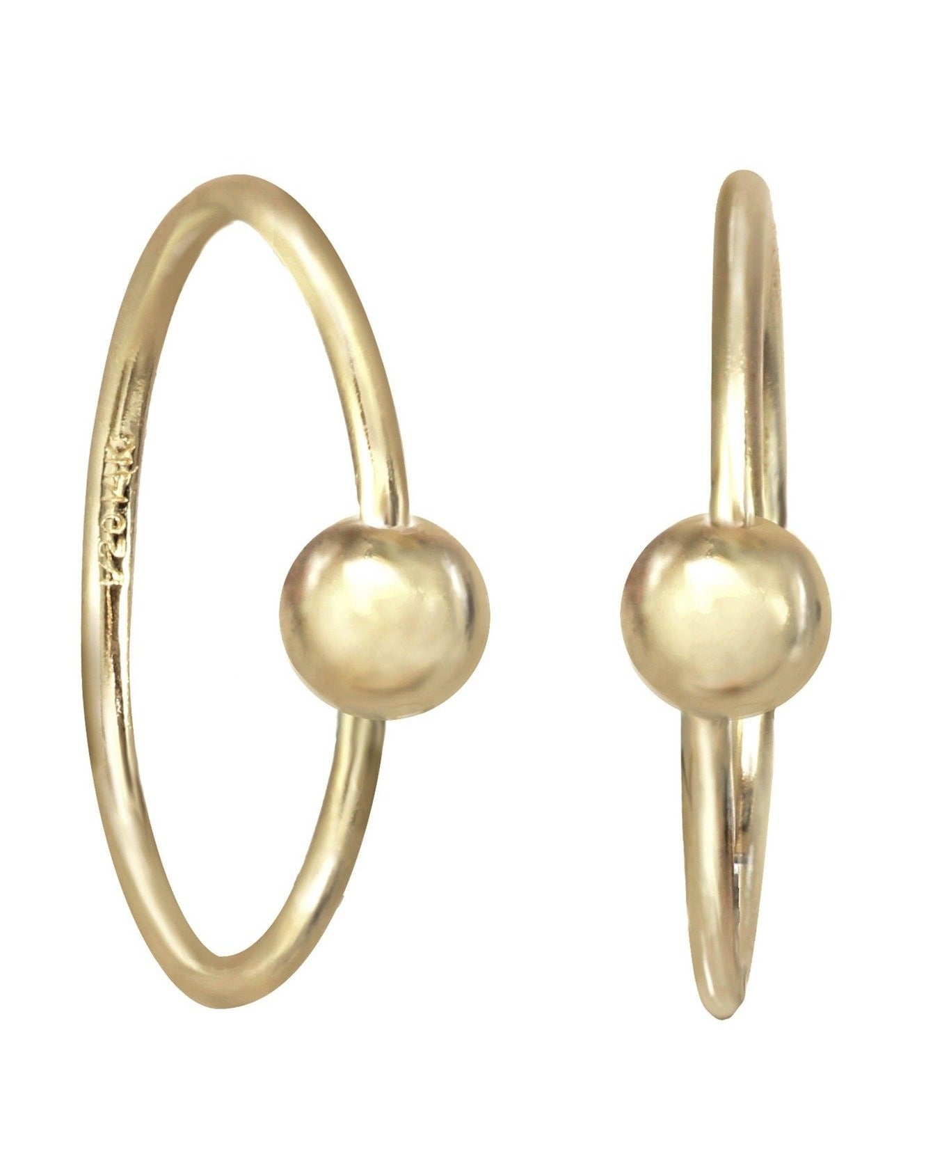 Harlie Hoop Earrings by KOZAKH. 12mm snap hoop earrings, crafted in 14K Gold Filled.