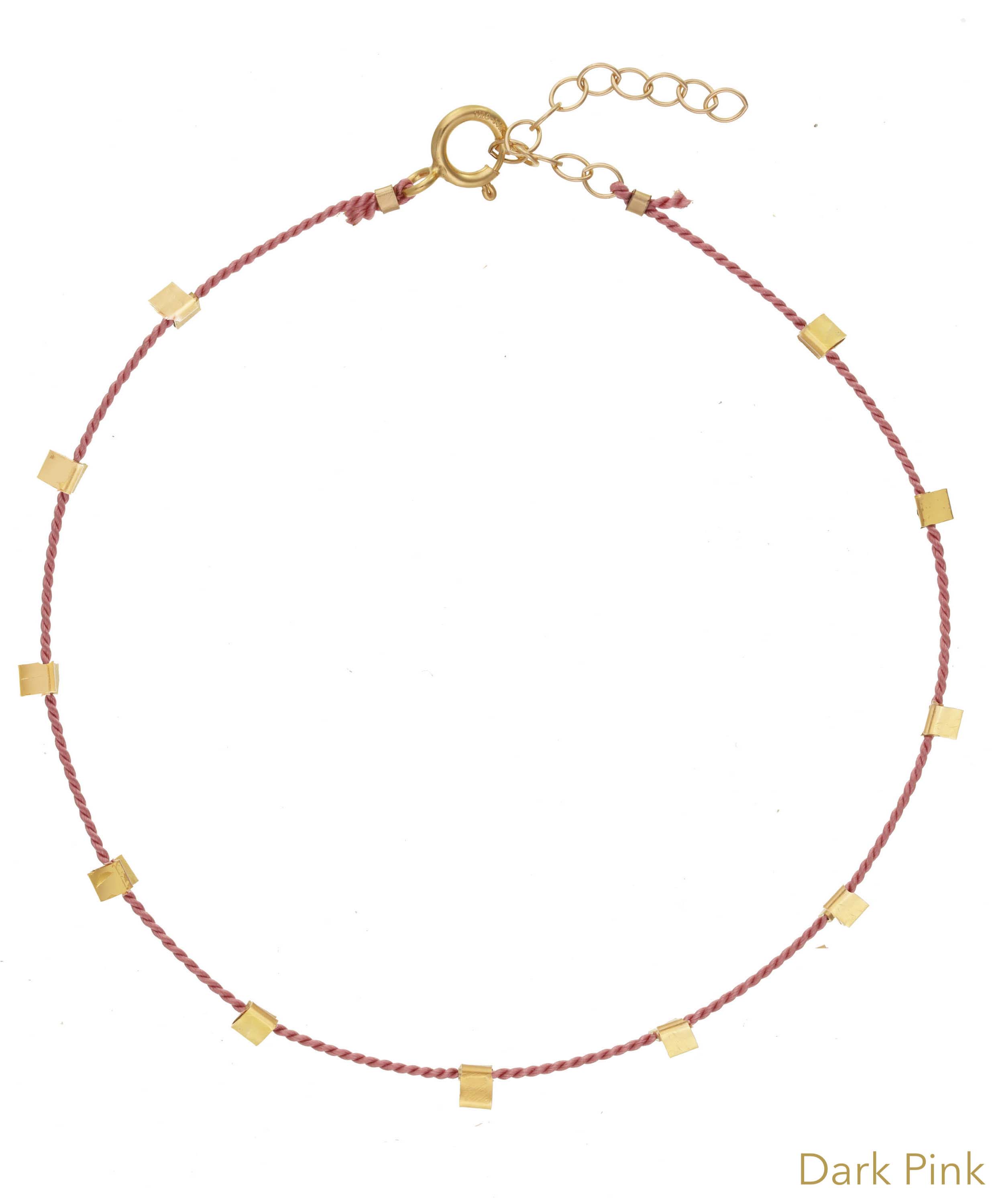 Hilo Bracelet by KOZAKH. A 6 to 7 inch adjustable length natural silk thread bracelet, embellished with 14K Gold Filled metals.