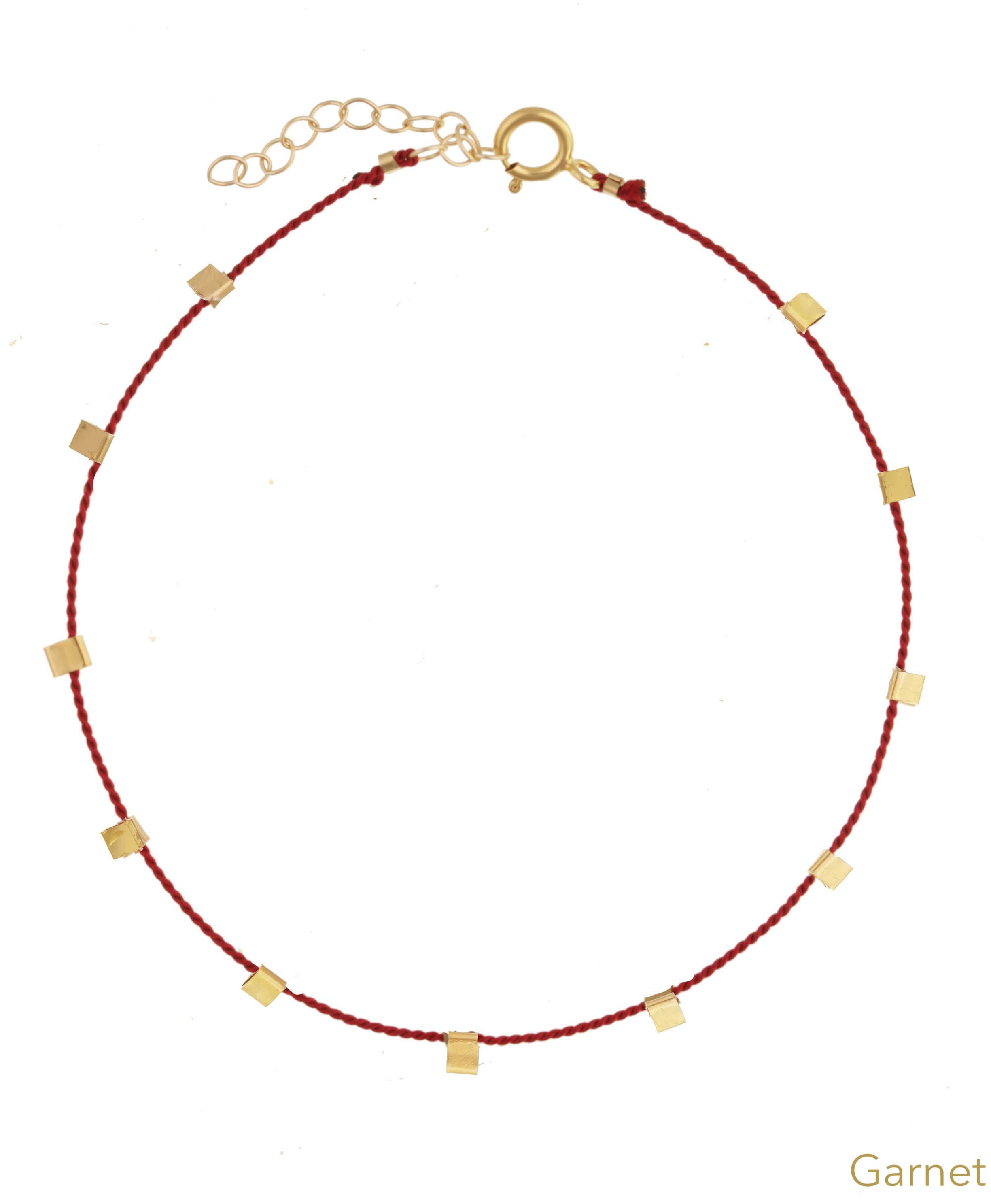 Hilo Bracelet by KOZAKH. A 6 to 7 inch adjustable length natural silk thread bracelet, embellished with 14K Gold Filled metals.