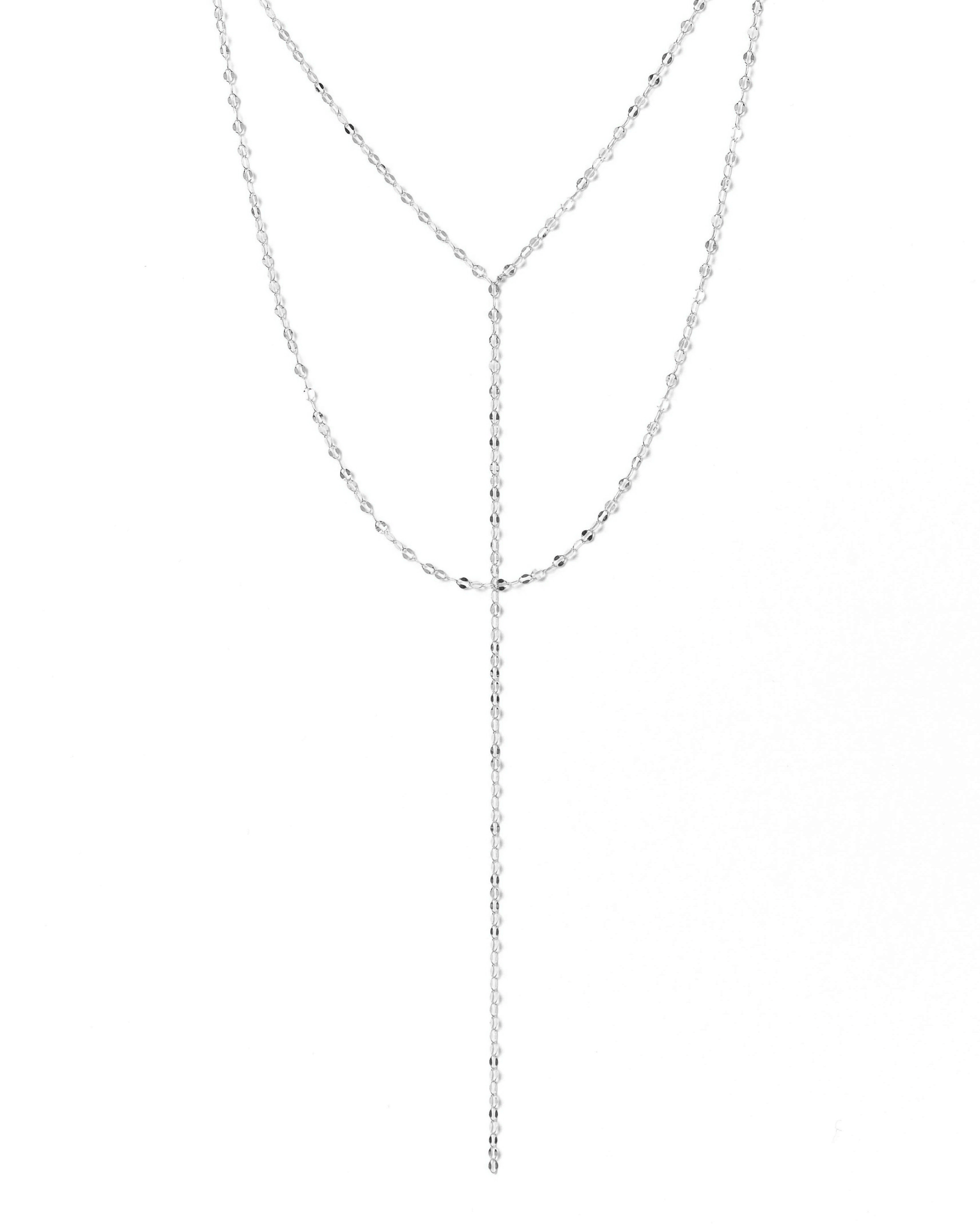 Jolila Necklace by KOZAKH. A 16 to 18 inch adjustable length double necklace, with long lariat style drop, crafted in Sterling Silver.