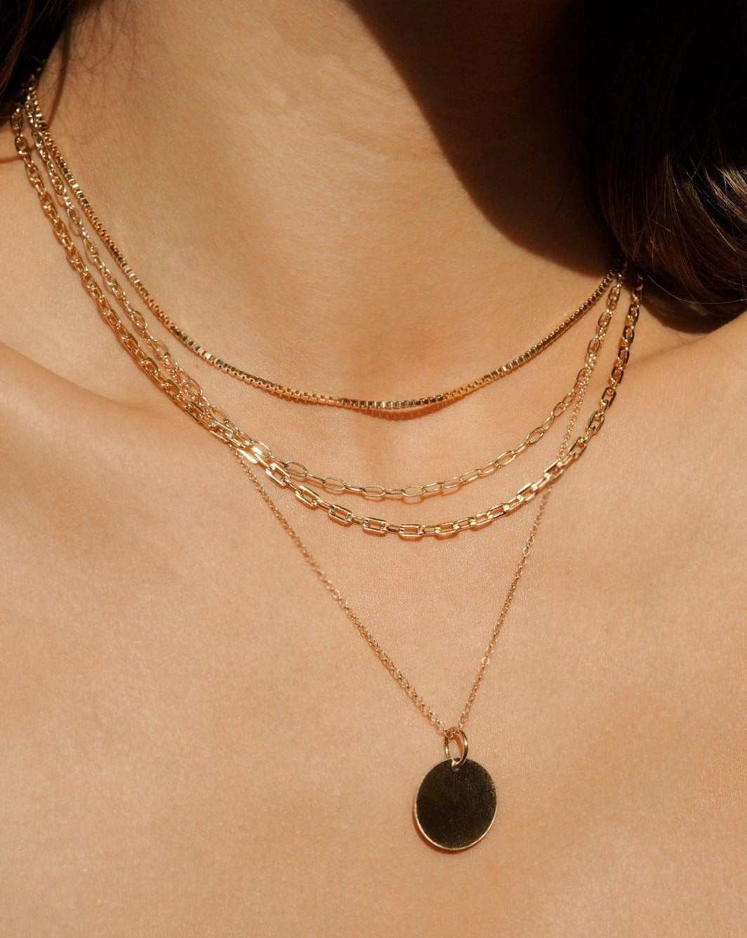 Jova Necklace by KOZAKH. A 14 to 16 inch adjustable length, 5mm Box chain necklace in 14K Gold Filled.