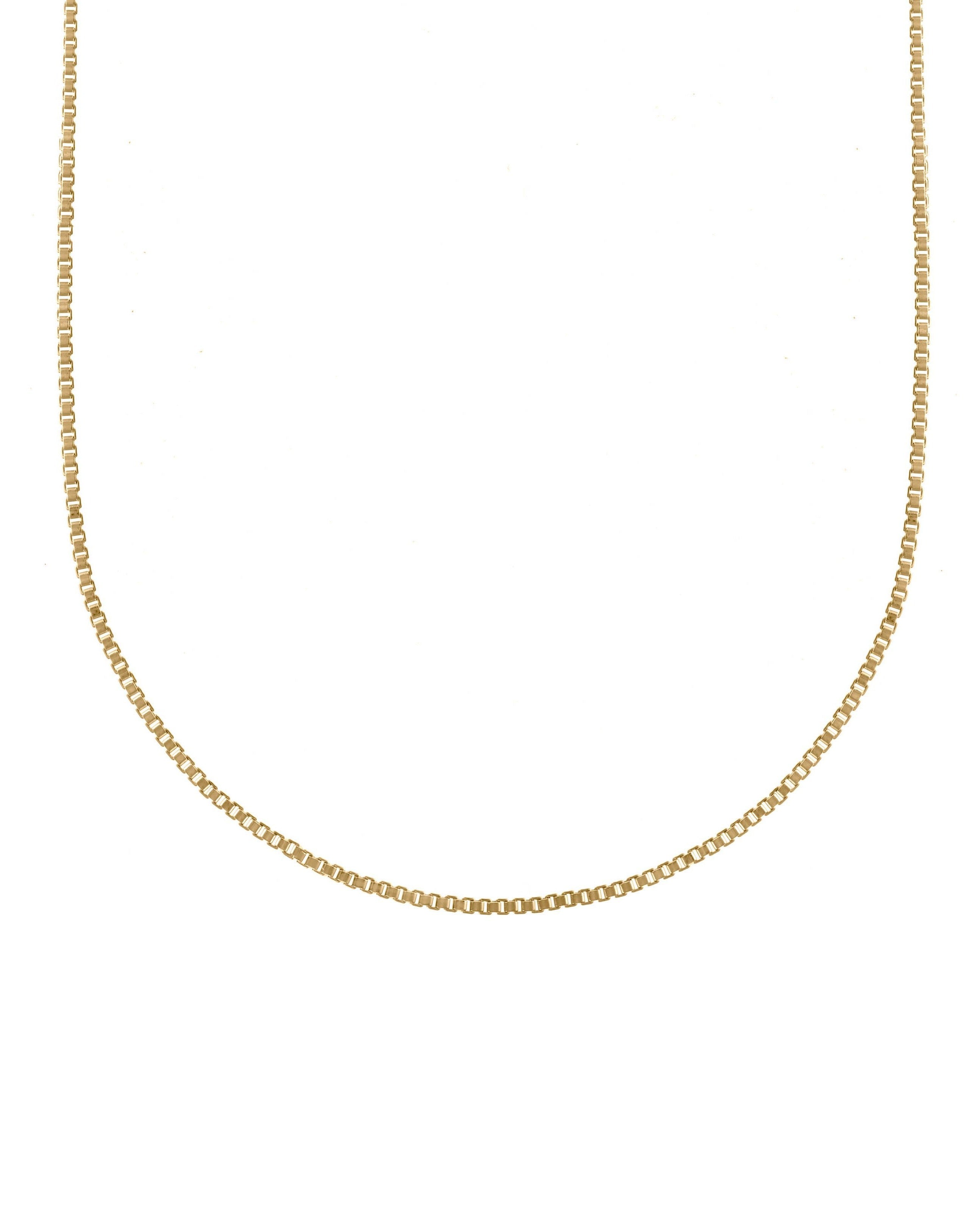 Jova Necklace by KOZAKH. A 14 to 16 inch adjustable length, 5mm Box chain necklace in 14K Gold Filled.