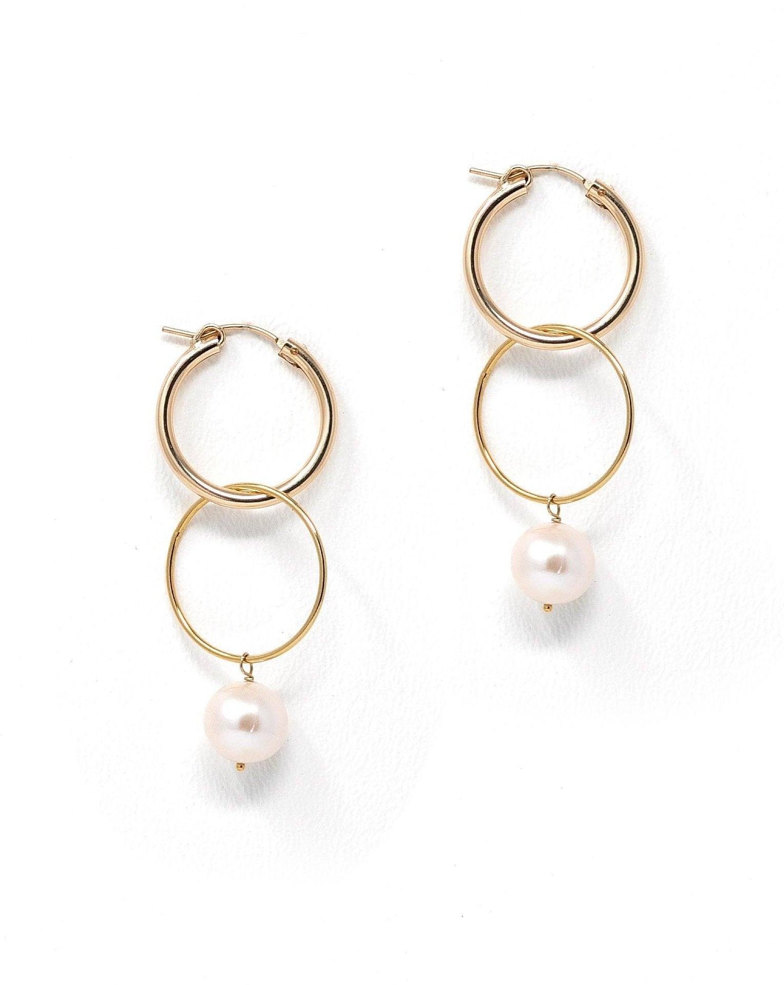 14K Gold Plated Solid Gold Hoop In Carti Earrings For Women