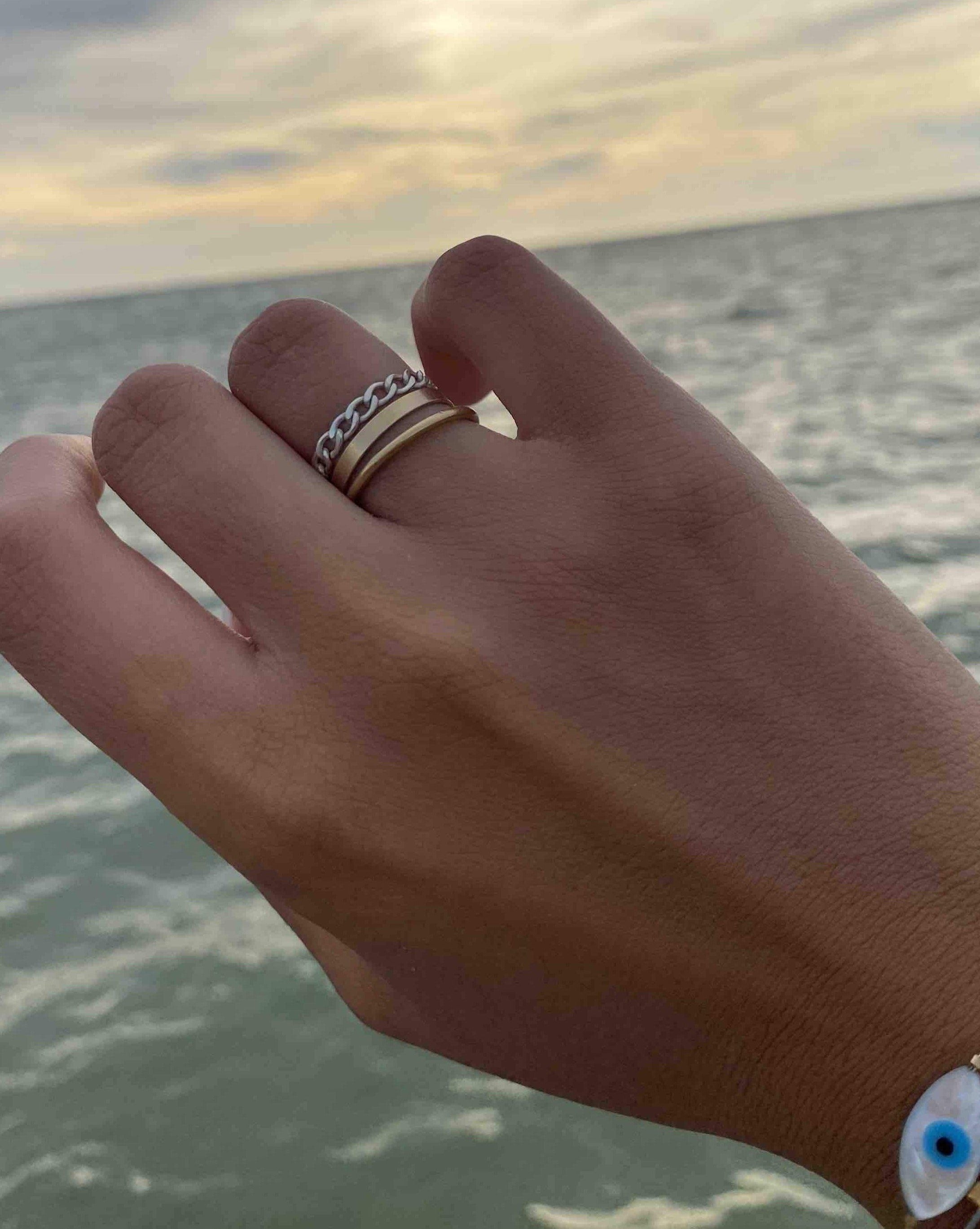 Thin Ring by KOZAKH. A 2mm flat ring, crafted in 14K Gold Filled.