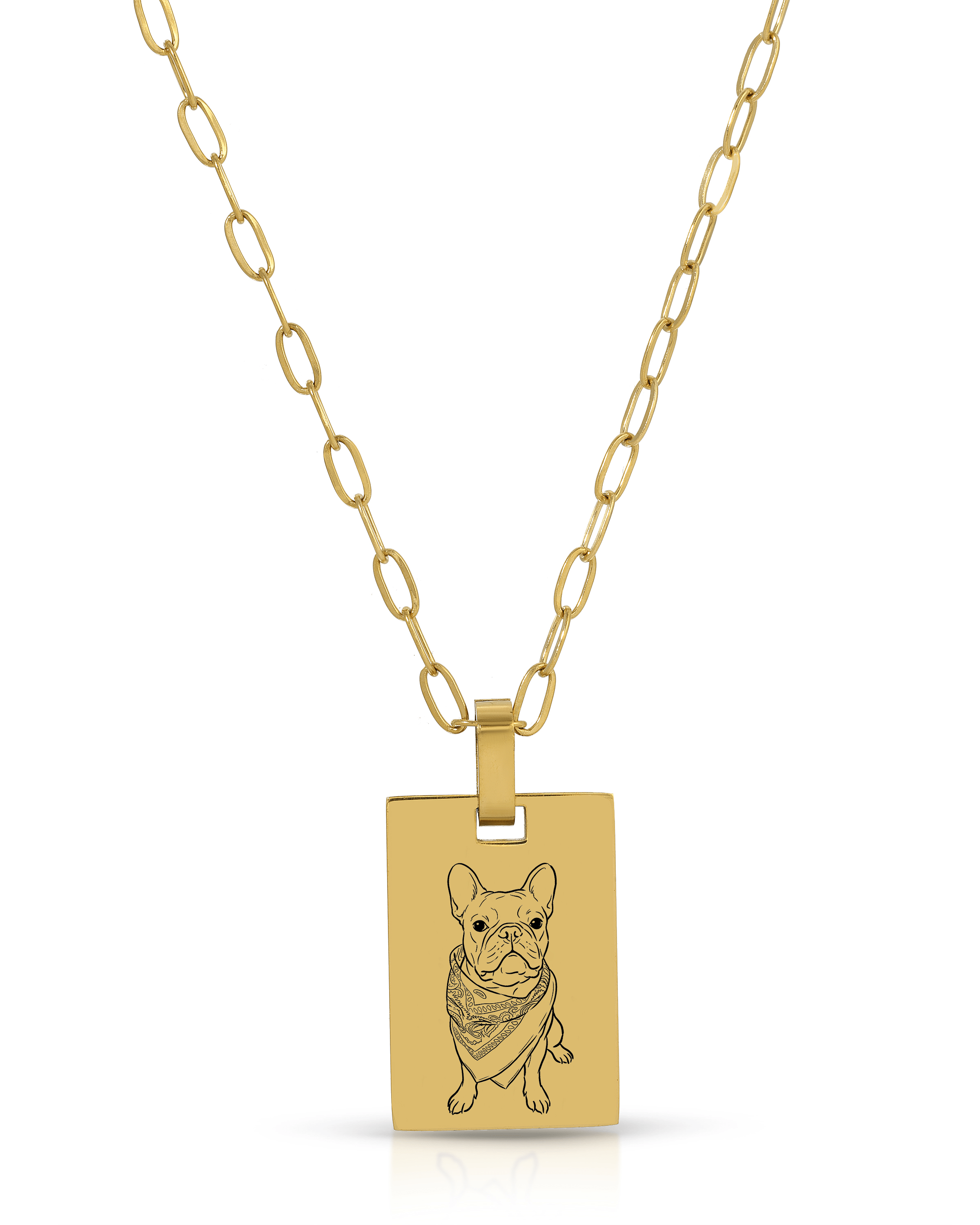 Pet Charm Necklace - Large Rectangle
