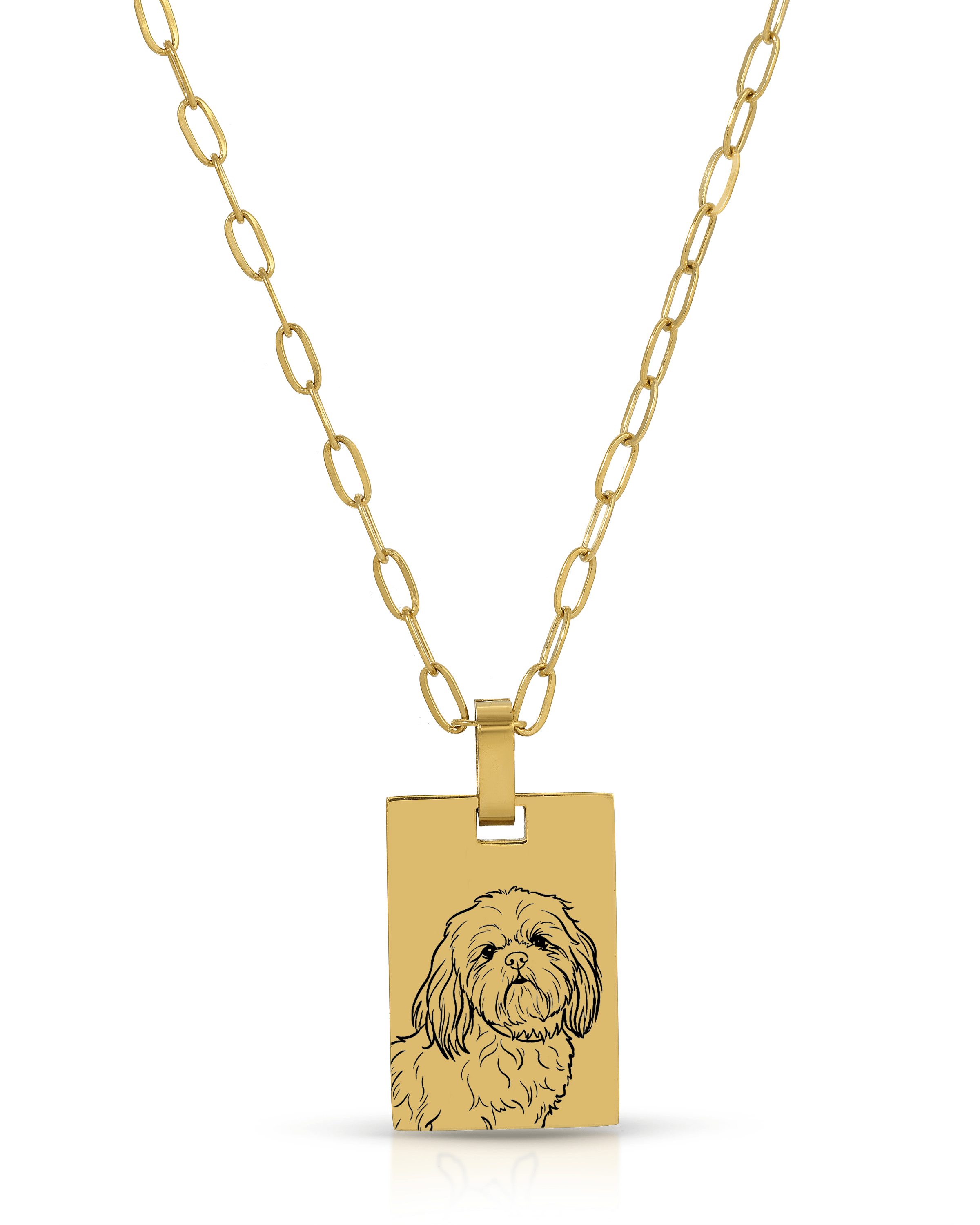 Pet Charm Necklace - Large Rectangle