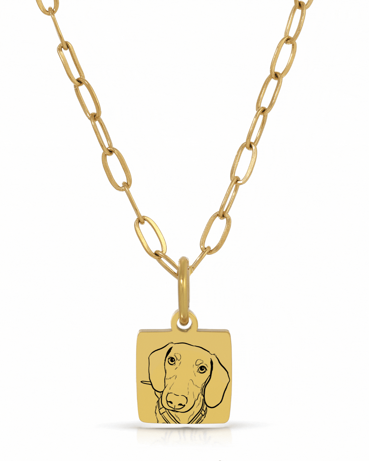 Pet Charm Necklace - Small Square