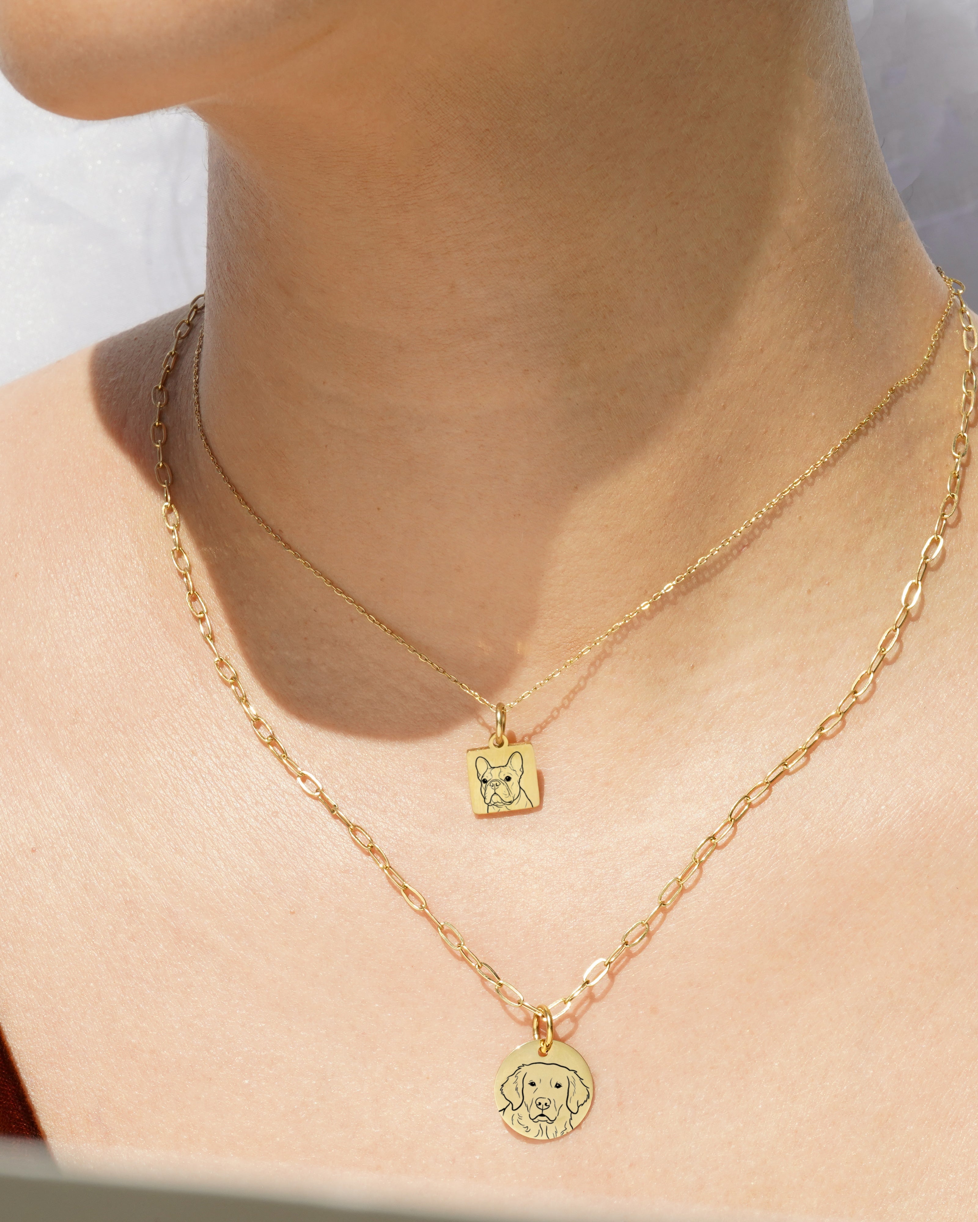 Pet Charm Necklace - Small Square