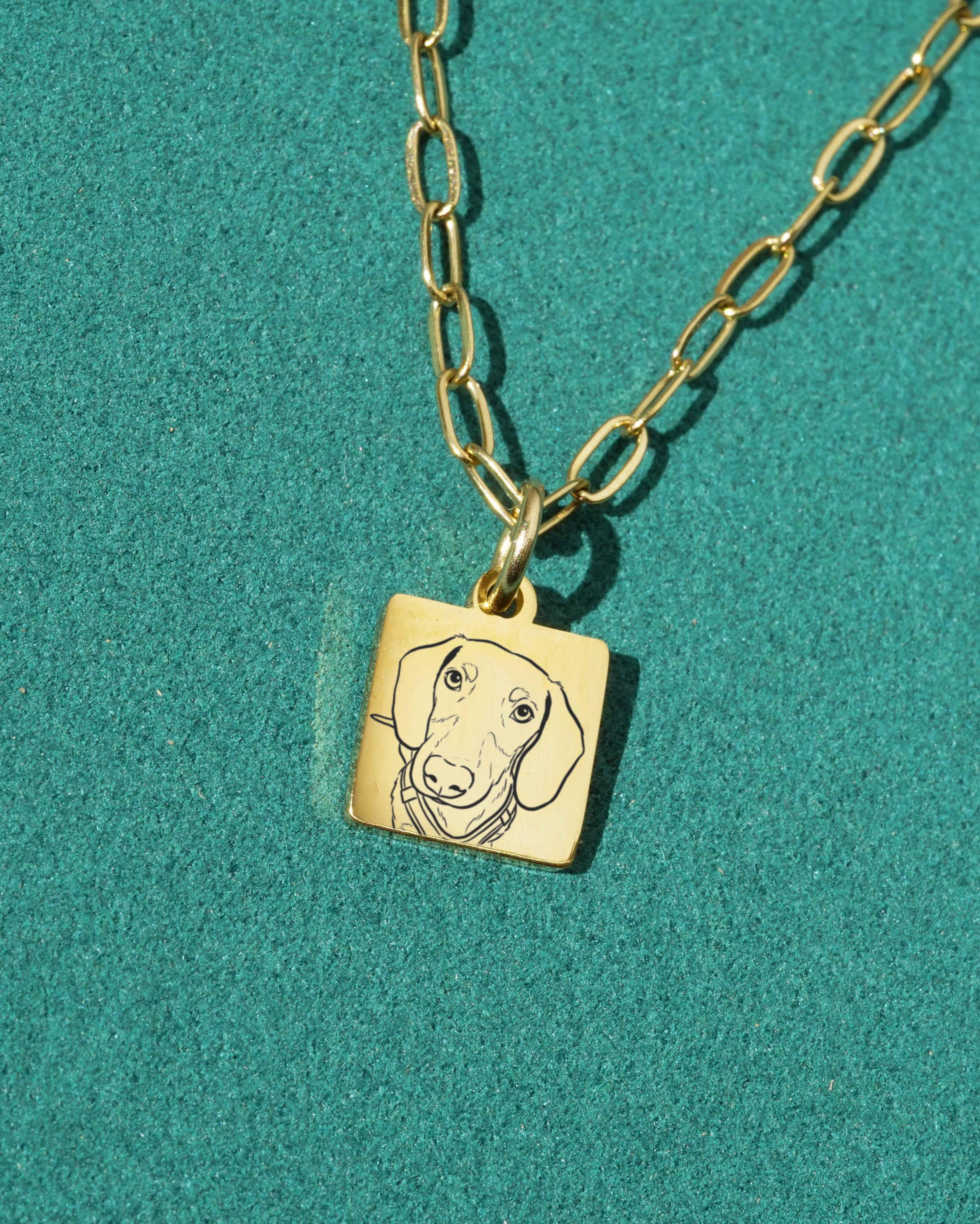 Pet Charm Necklace - Small Square