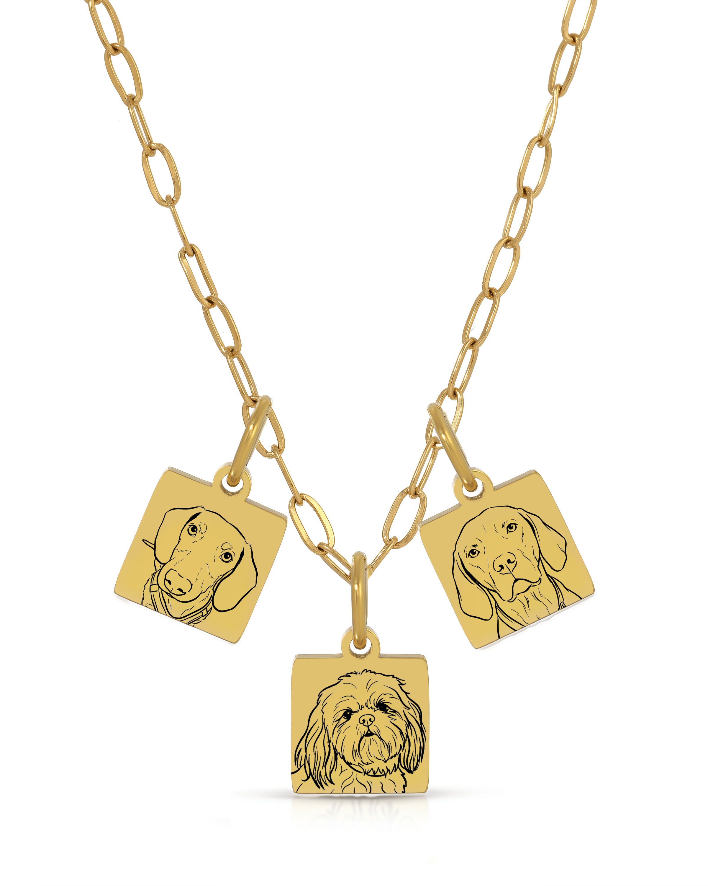 Pet Charm Necklace - Small Square