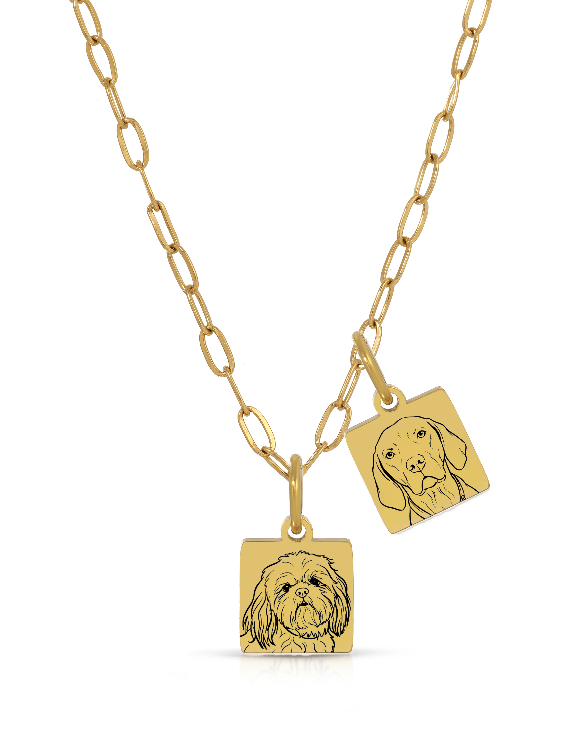 Pet Charm Necklace - Small Square