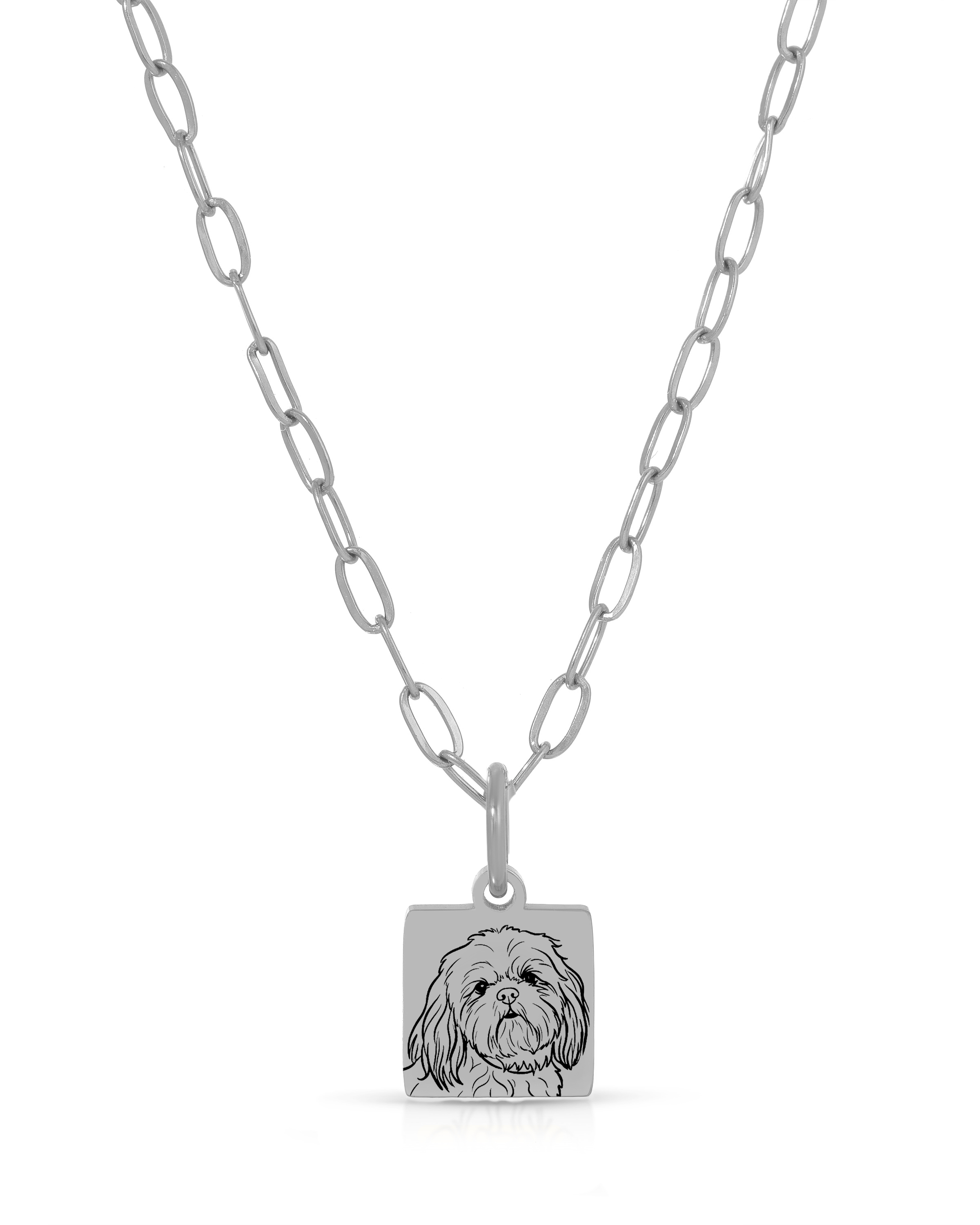 Pet Charm Necklace - Small Square