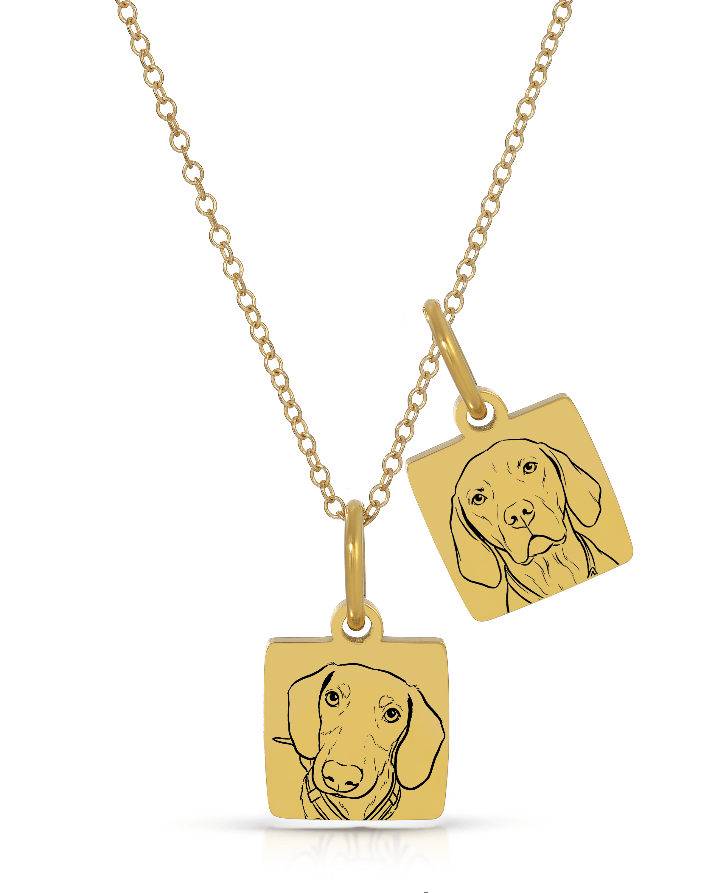 Pet Charm Necklace - Small Square