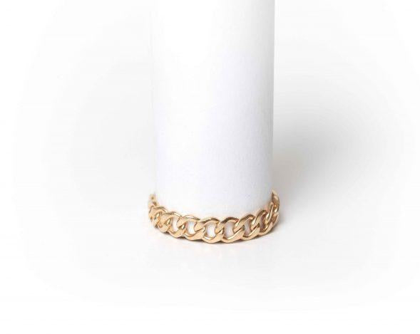 Braided Chain Ring by KOZAKH. A flat Cuban link chain ring crafted in 14K Gold Filled.