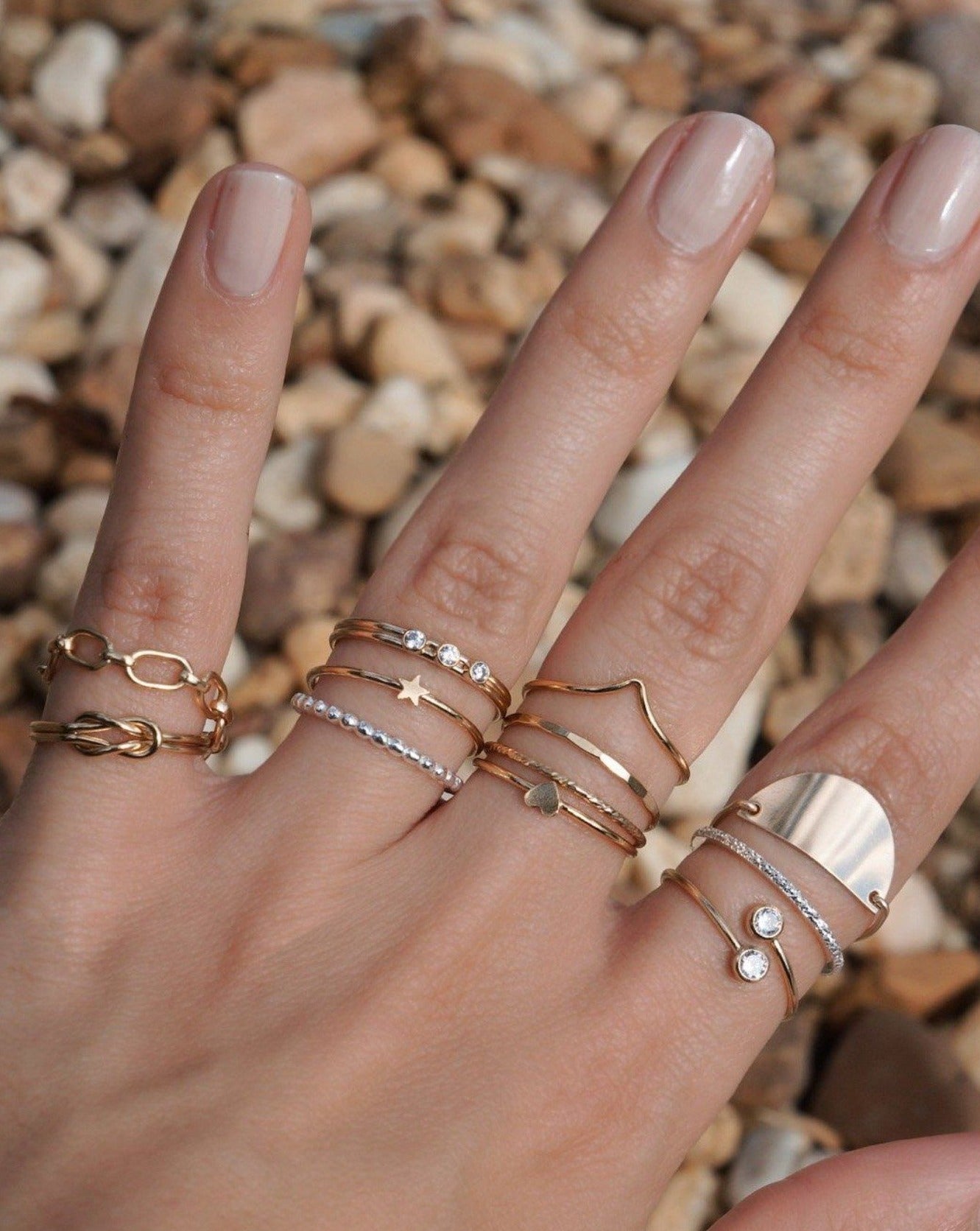 Chevron Rings by KOZAKH. A 1mm thick ring crafted in 14K Gold Filled, featuring a V shape design.