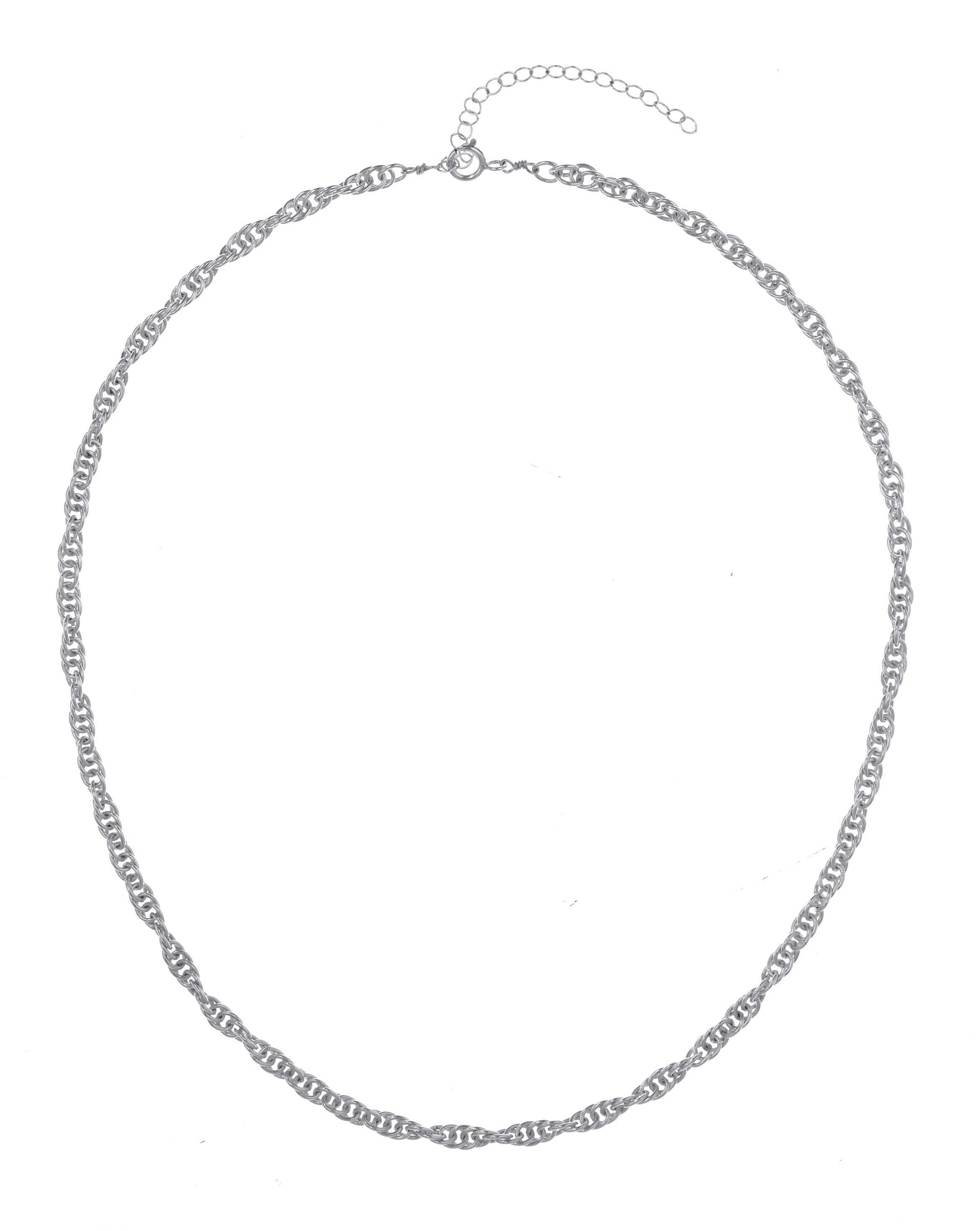 Elizabeth Necklace KOZAKH. A 14 to 16 inch adjustable length, 3.4mm thick twisted rope link chain necklace, crafted in Sterling Silver.