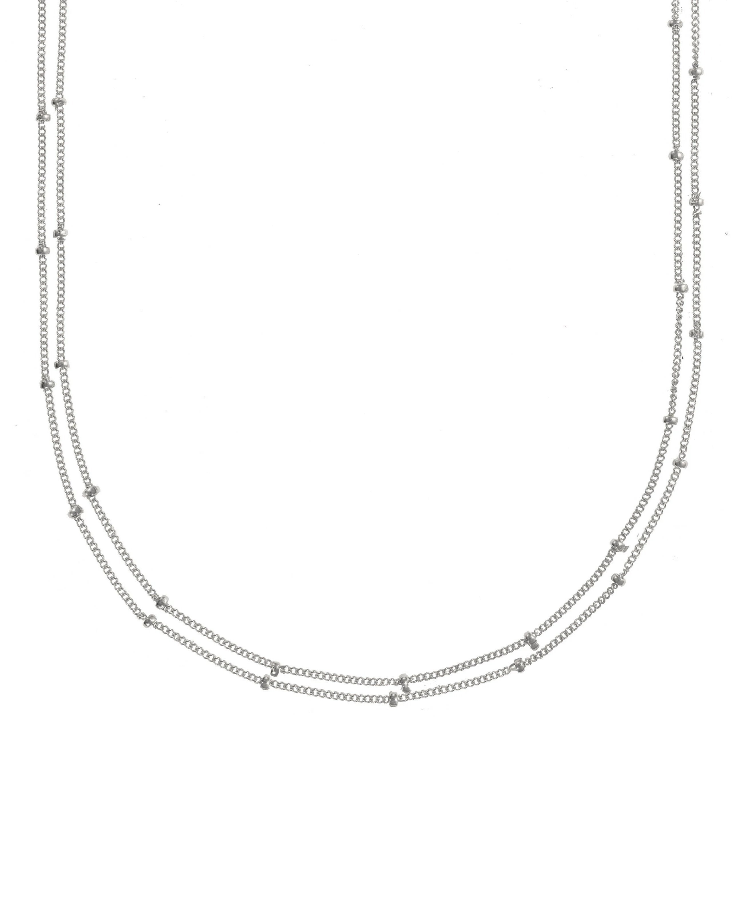 Galas Choker by KOZAKH. A 14 to 16 inch adjustable length double chain style choker necklace in Sterling Silver.