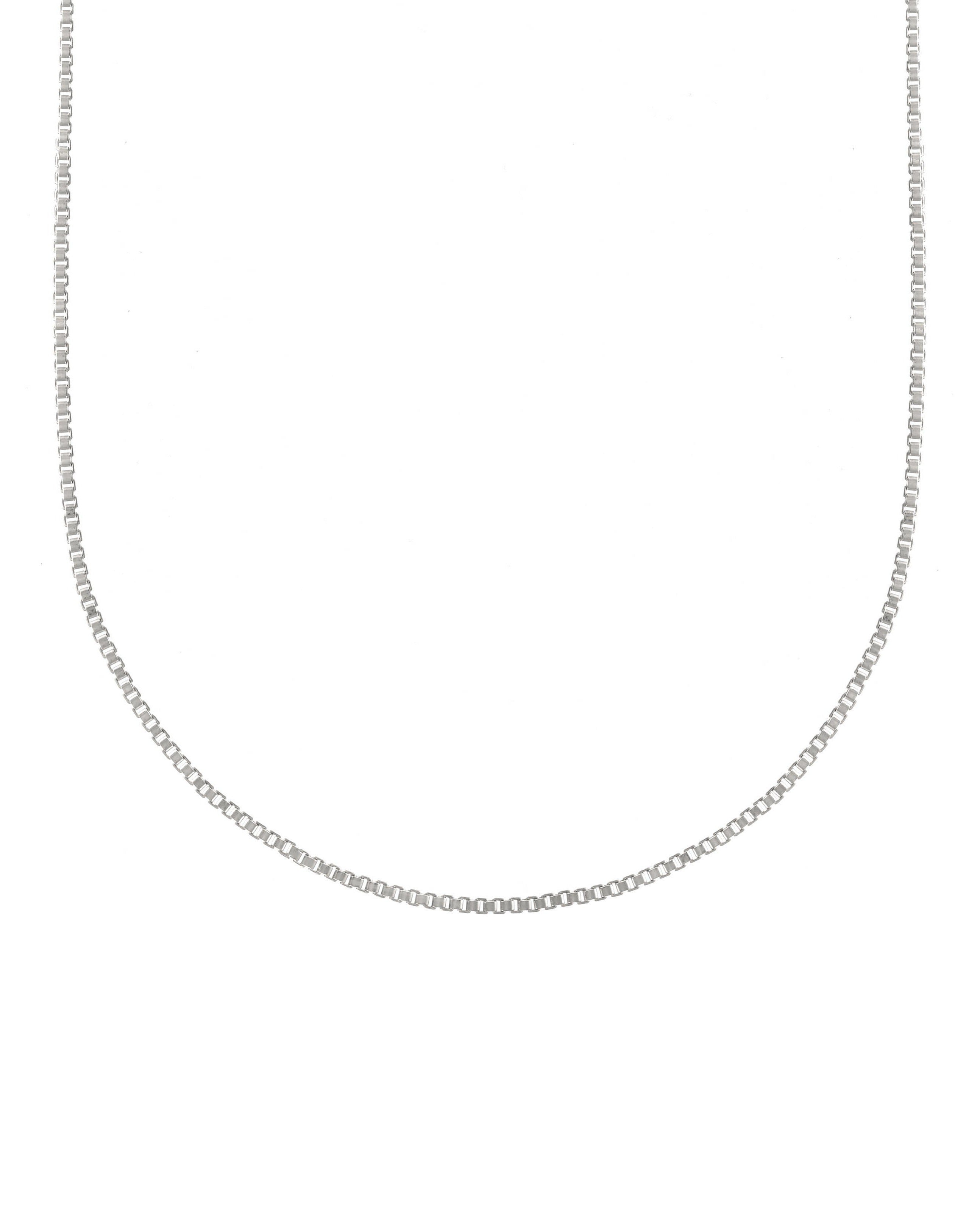Jova Necklace by KOZAKH. A 14 to 16 inch adjustable length, 5mm Box chain necklace in Sterling Silver.