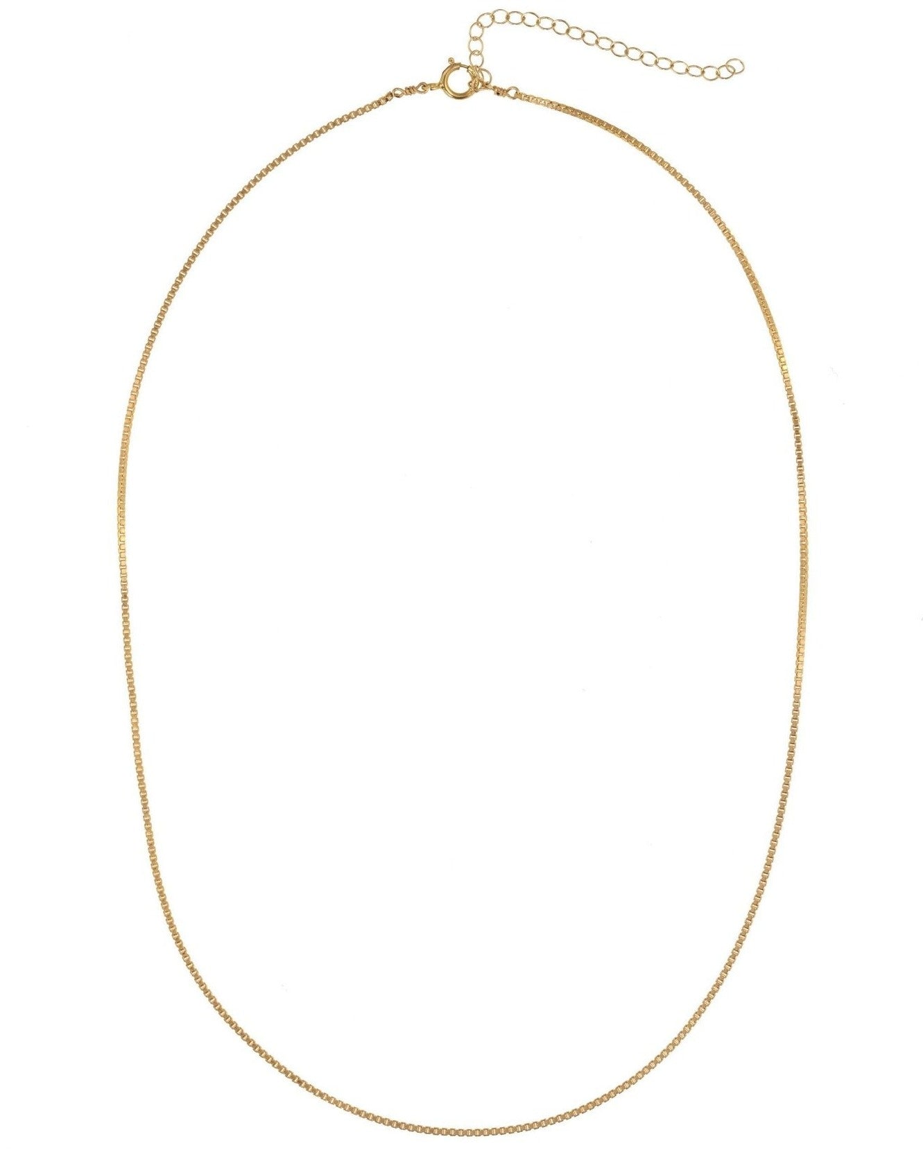 Kita Necklace by KOZAKH. A 14 to 16 inch adjustable length, 3mm thick box chain necklace in 14K Gold Filled.