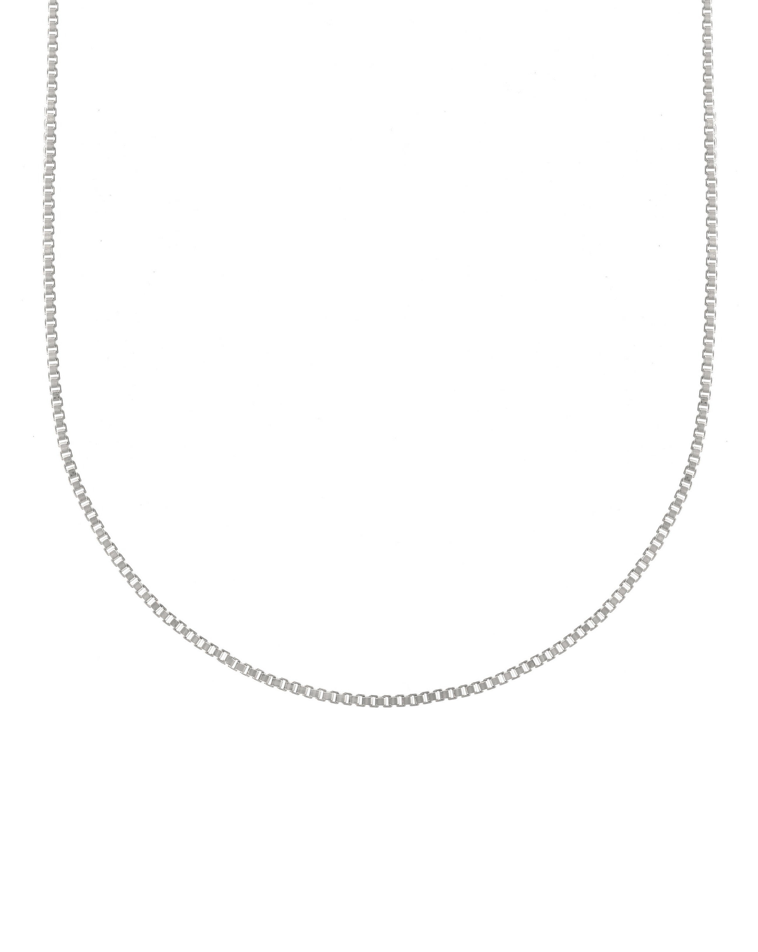 Kita Necklace by KOZAKH. A 14 to 16 inch adjustable length, 3mm thick box chain necklace in Sterling Silver.