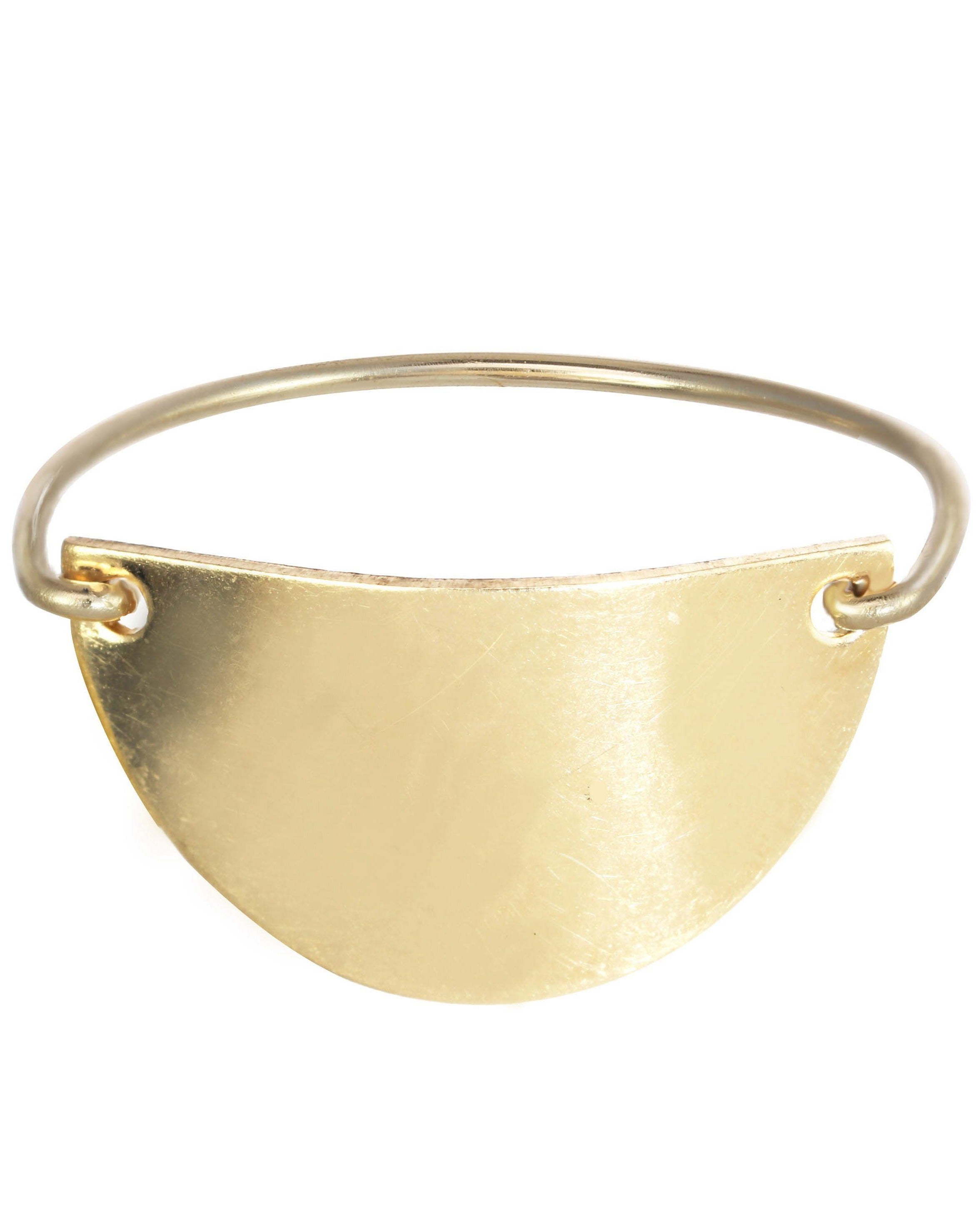 Meda Ring by KOZAKH. A 1mm band crafted in 14K Gold Filled, featuring a half moon shaped flat metal.