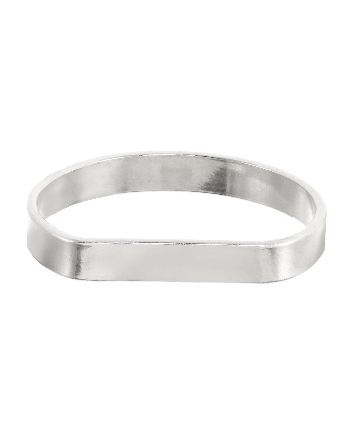 Plateau Ring by KOZAKH. A 2mm flat ring crafted in Sterling Silver.