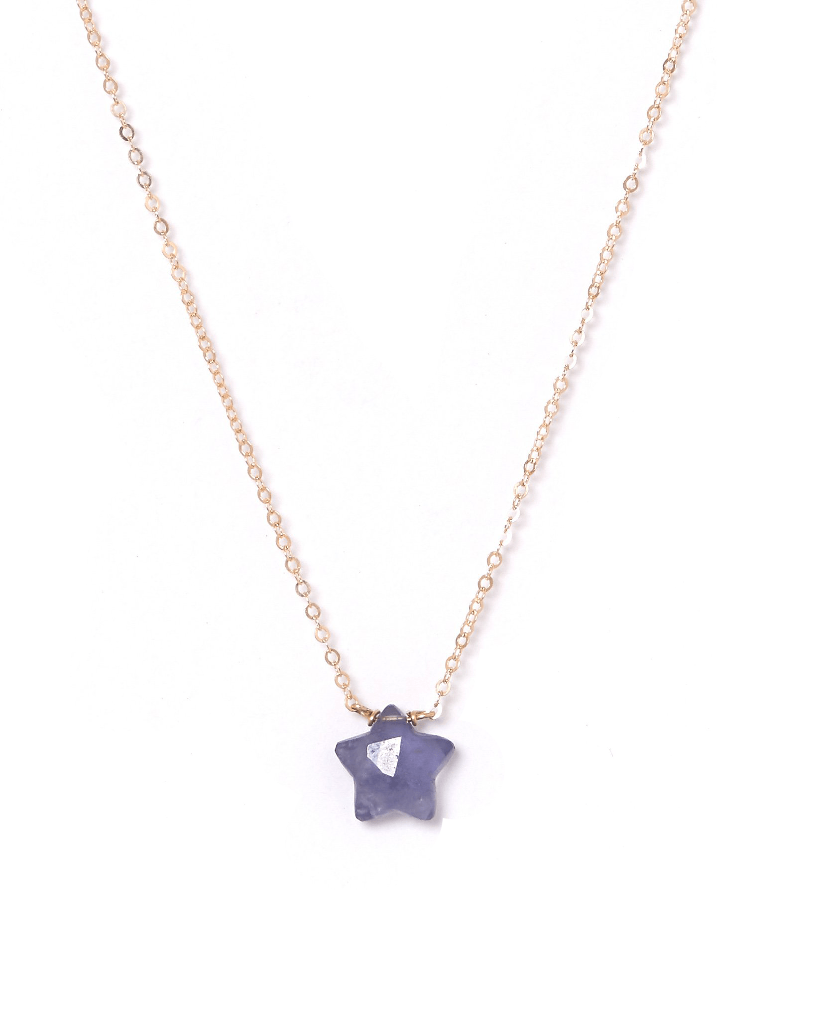 Star Necklace by KOZAKH. A 16 to 18 inch adjustable length necklace, crafted in 14K Gold Filled, featuring an Iolite star charm.