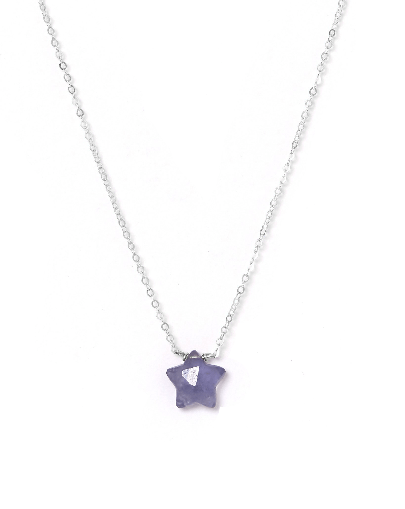 Star Necklace by KOZAKH. A 16 to 18 inch adjustable length necklace, crafted in Sterling Silver, featuring an Iolite star charm.