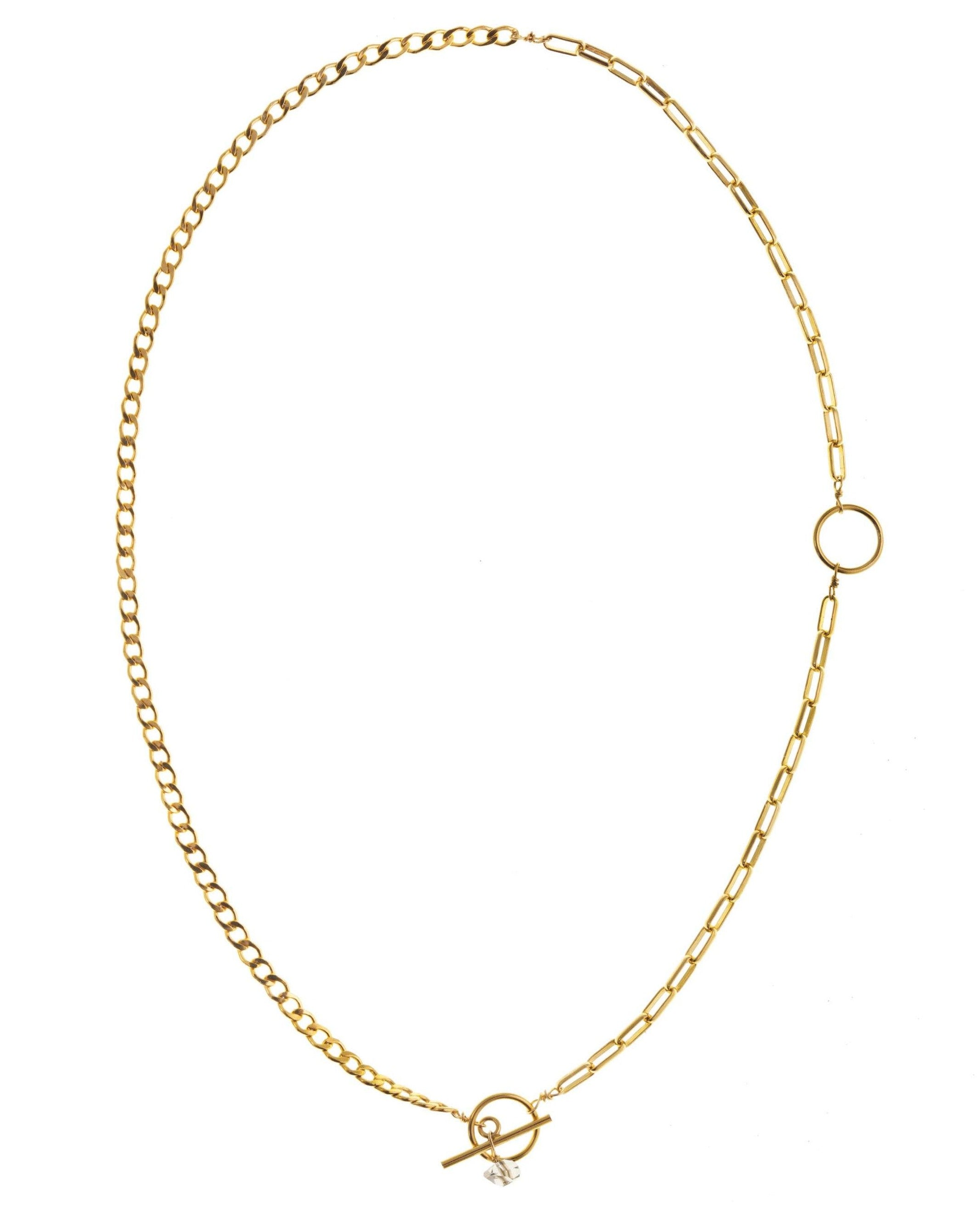 Titi Necklace by KOZAKH. A 16 inches long necklace, crafted in 14K Gold Filled, featuring a Herkimer Diamond.